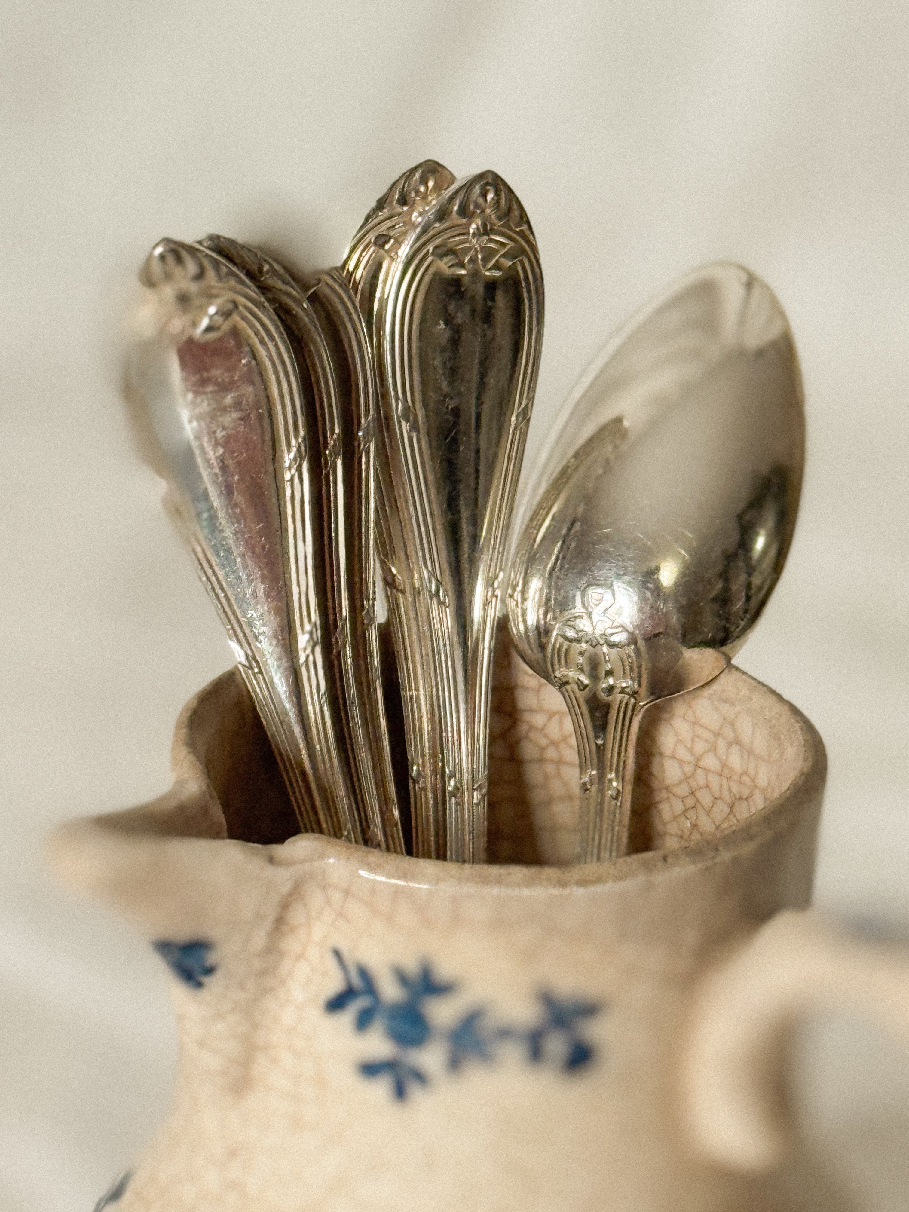 Antique French Silver Plate Spoon Set