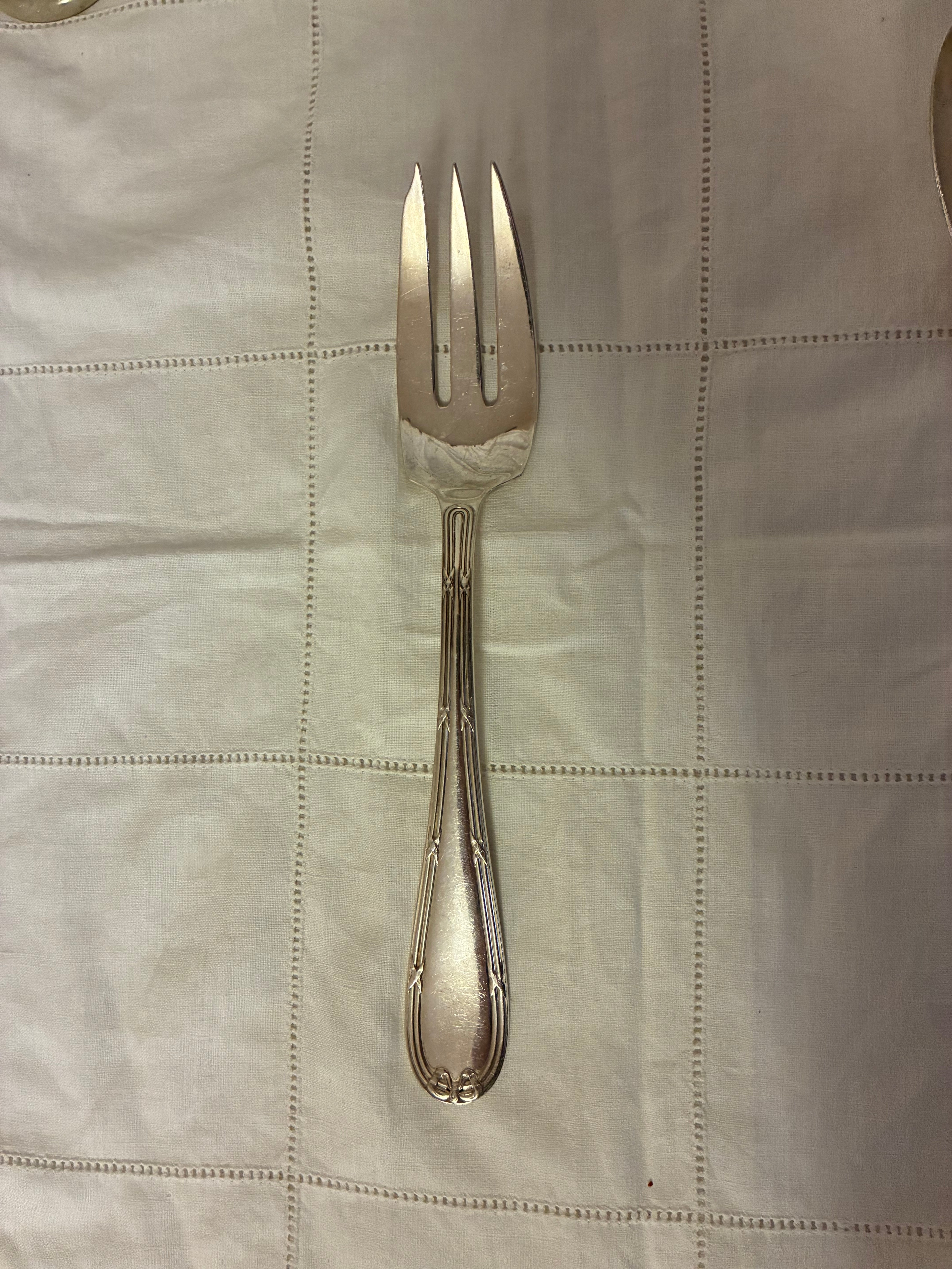 Louis XVI-Style French Silverplate Serving Set — Ribbon Pattern