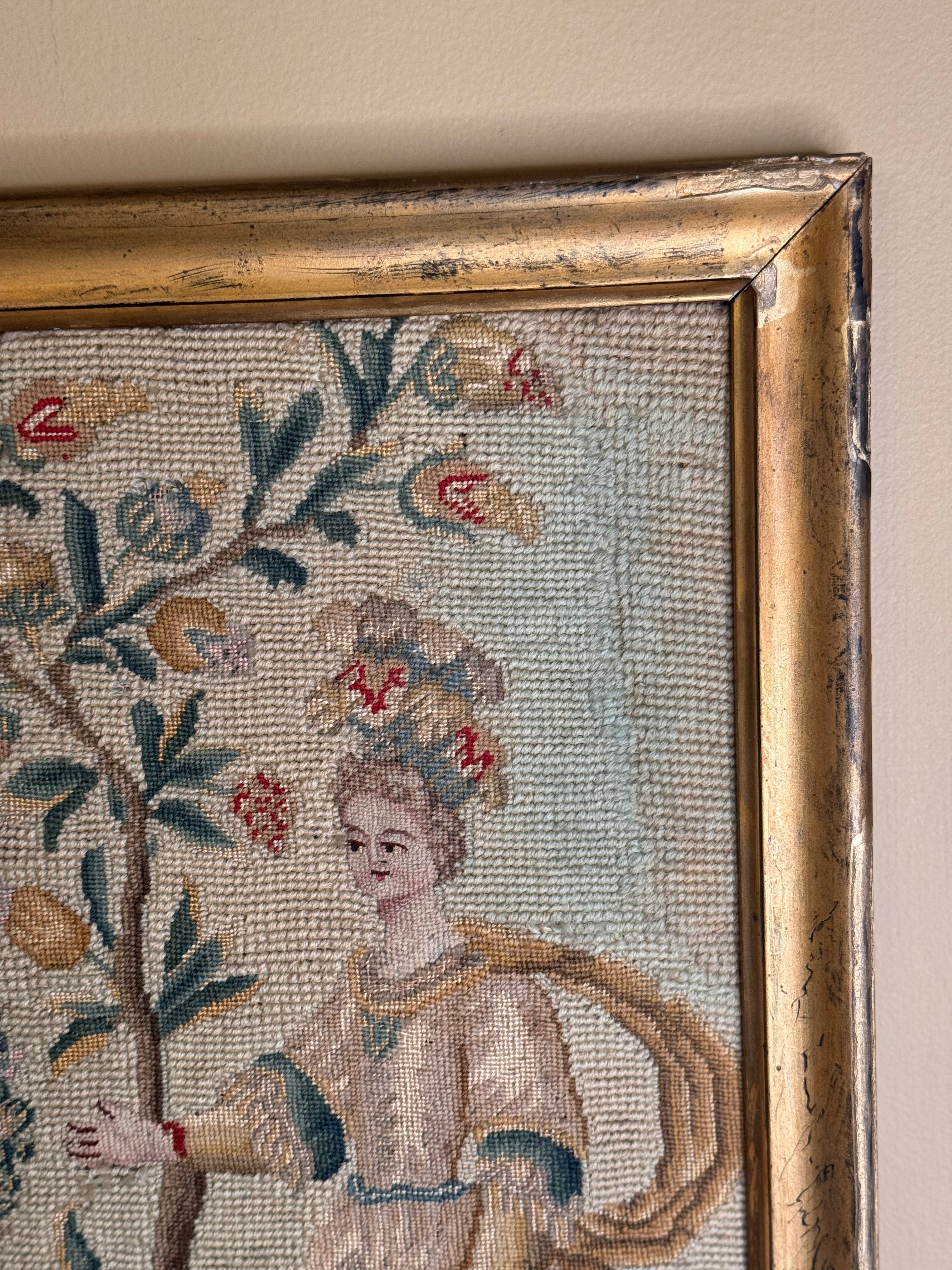 Antique French needlepoint tapestry