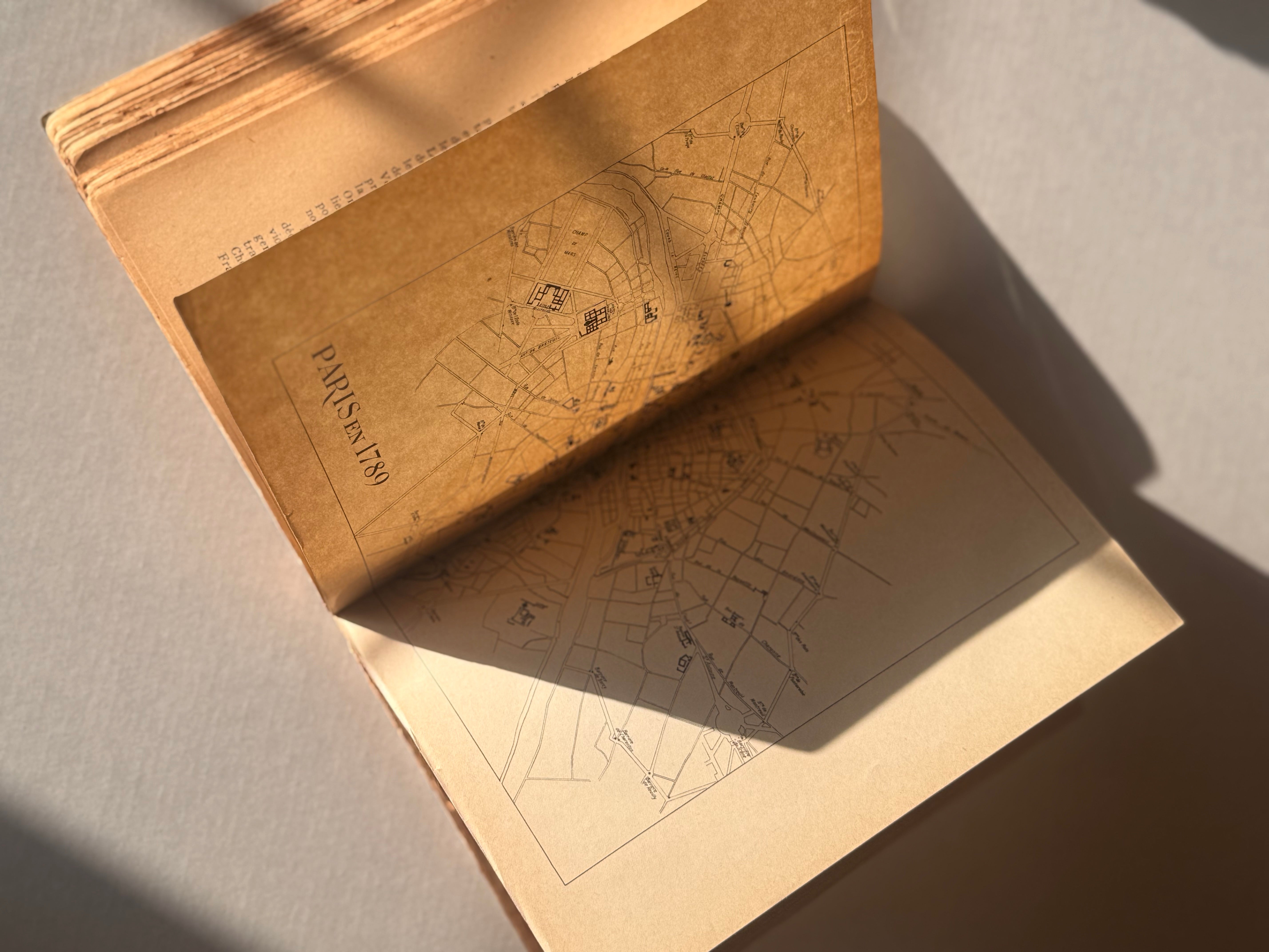 vintage French book: Histoire de Paris (includes wartime stamp)