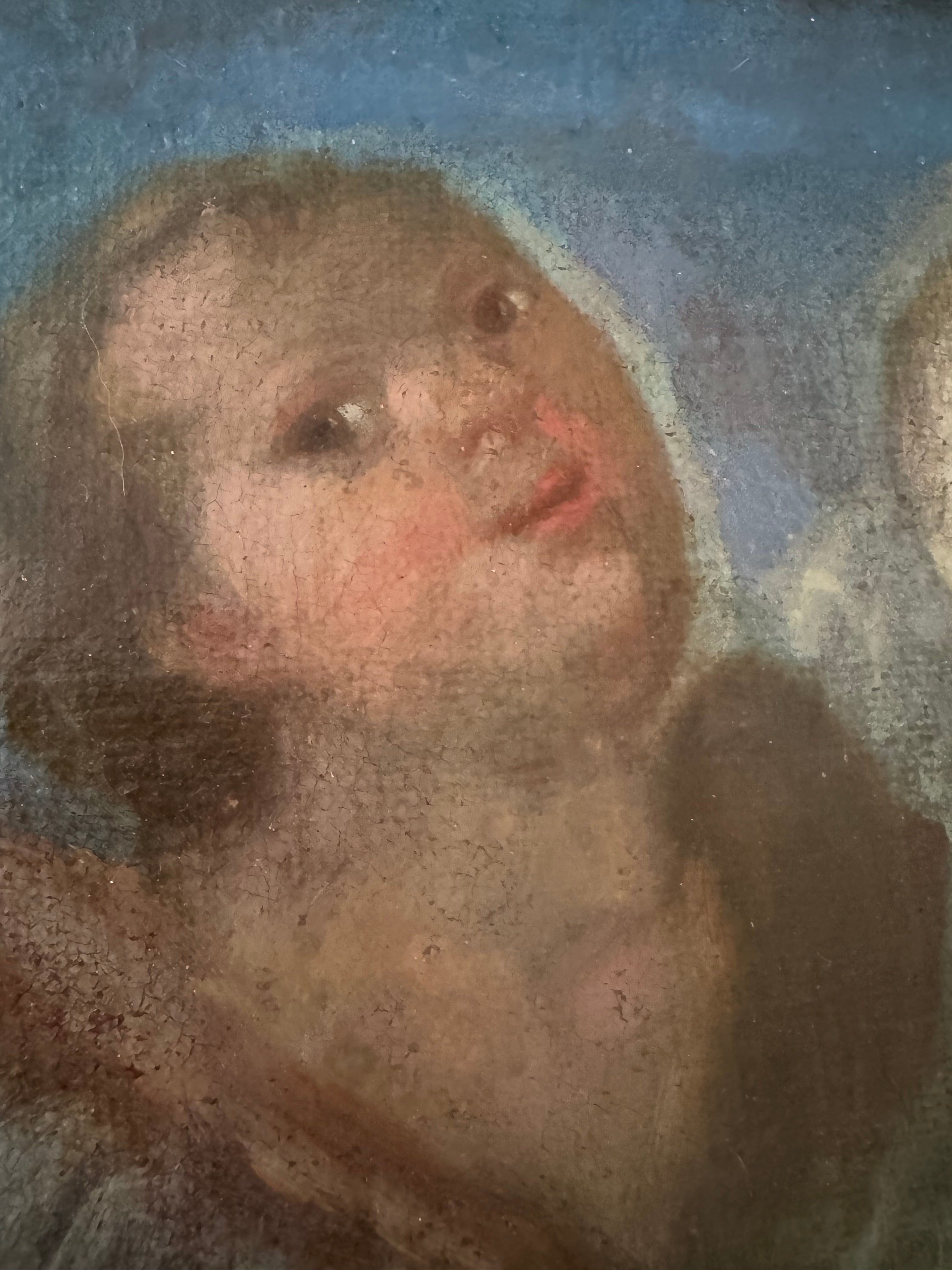 Two Cherubs — 18th-Century Oil on Panel