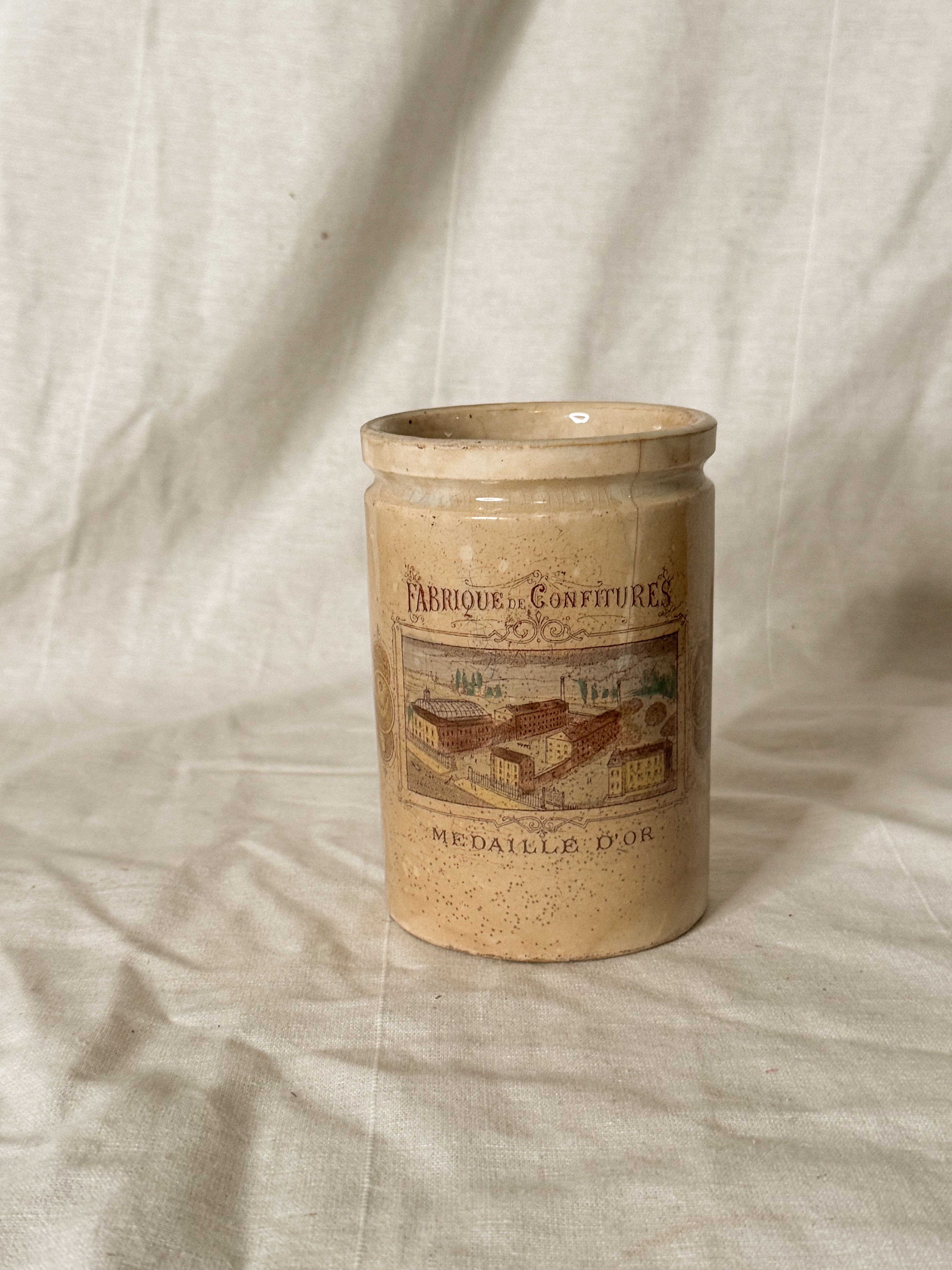 Antique French Ceramic Confiture Jar