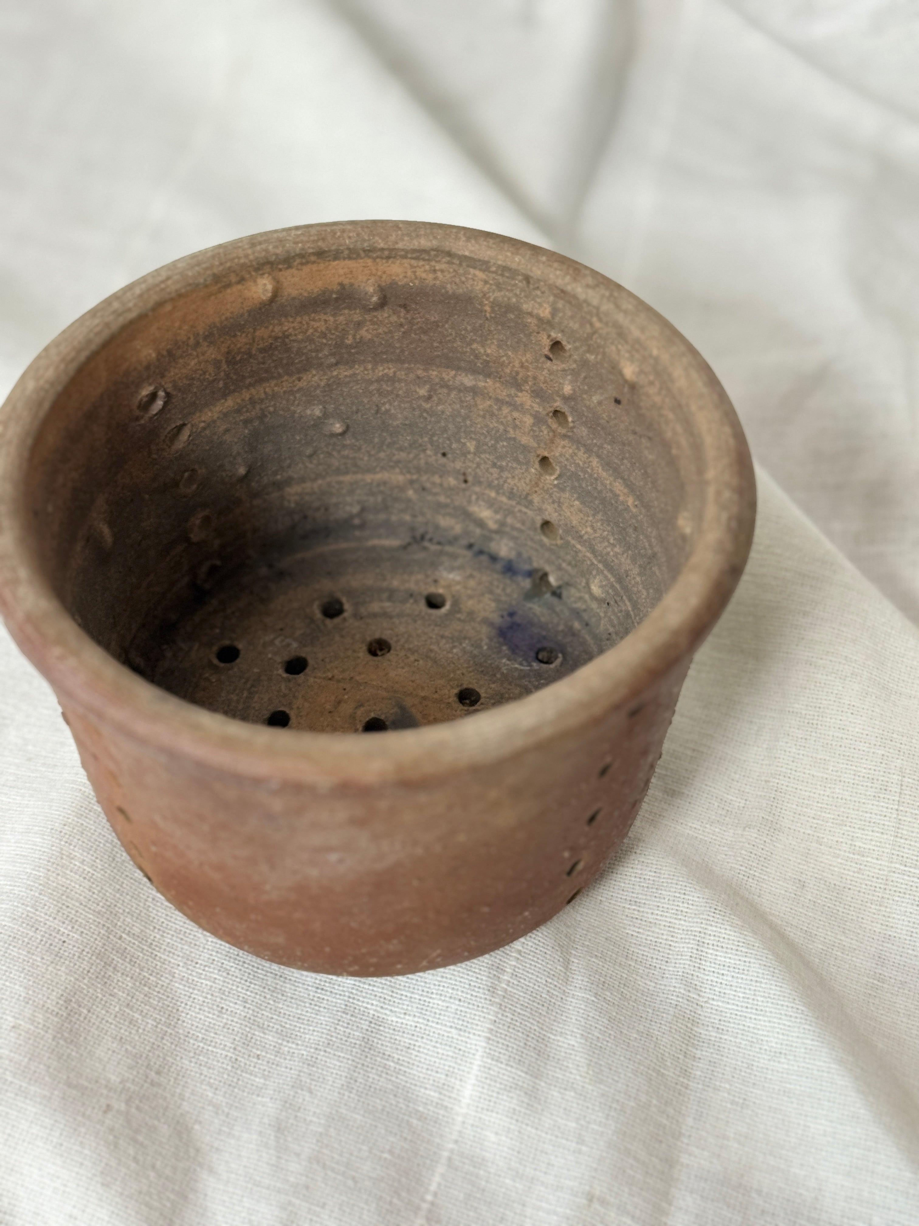 Antique French Faisselle, Cheese Strainer