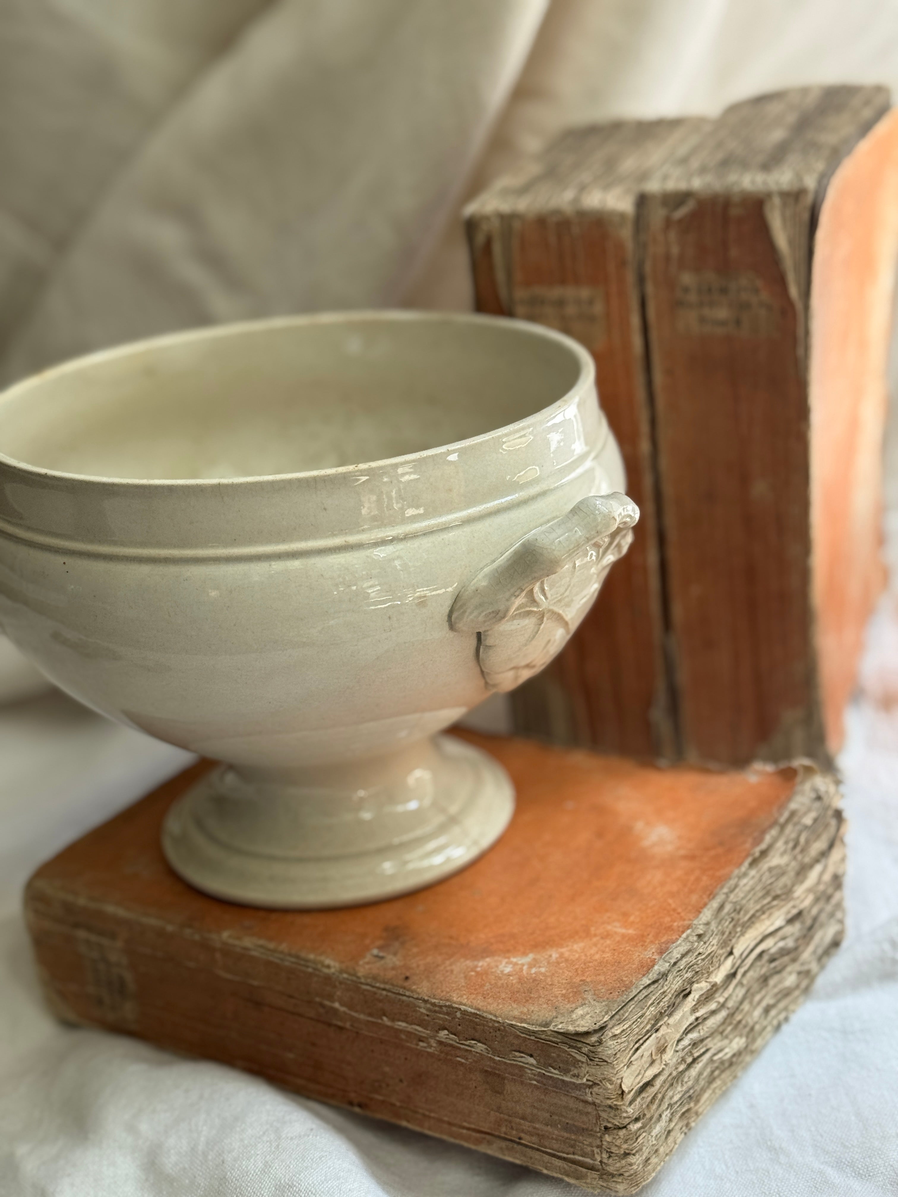 French Ironstone Soupière, Choisy-le-Roi, Hautin-Boulenger & Compagnie, Late 19th Century