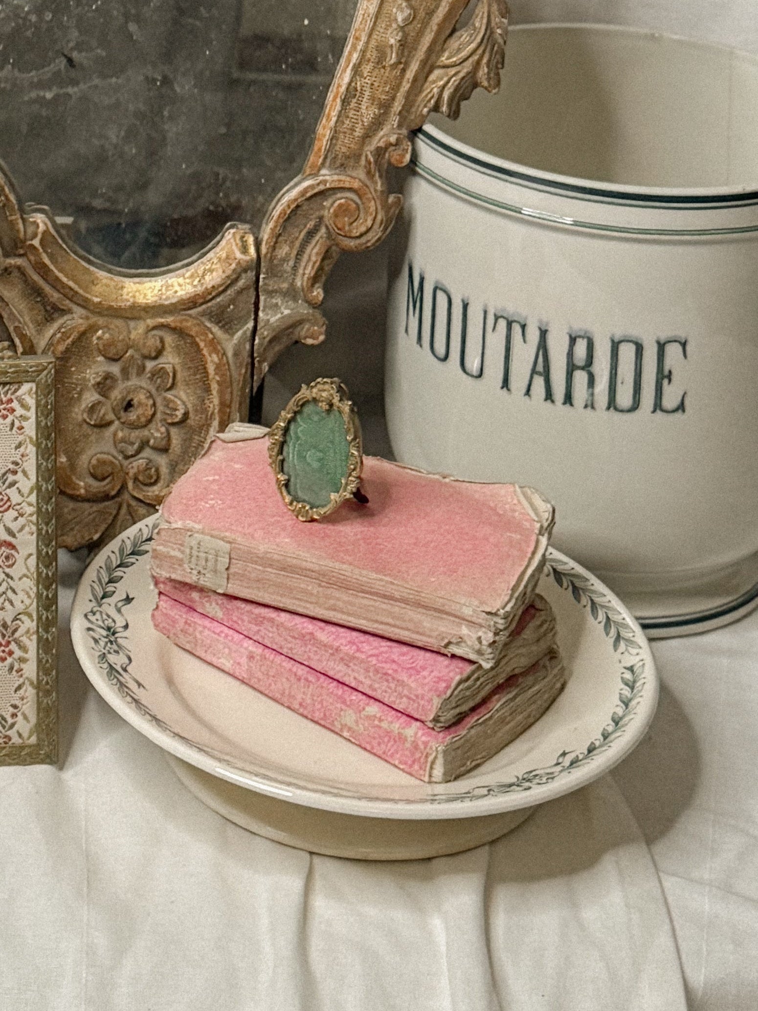 Antique French Ironstone Footed Compote | Longchamp, Belleville, c. 1880–1910