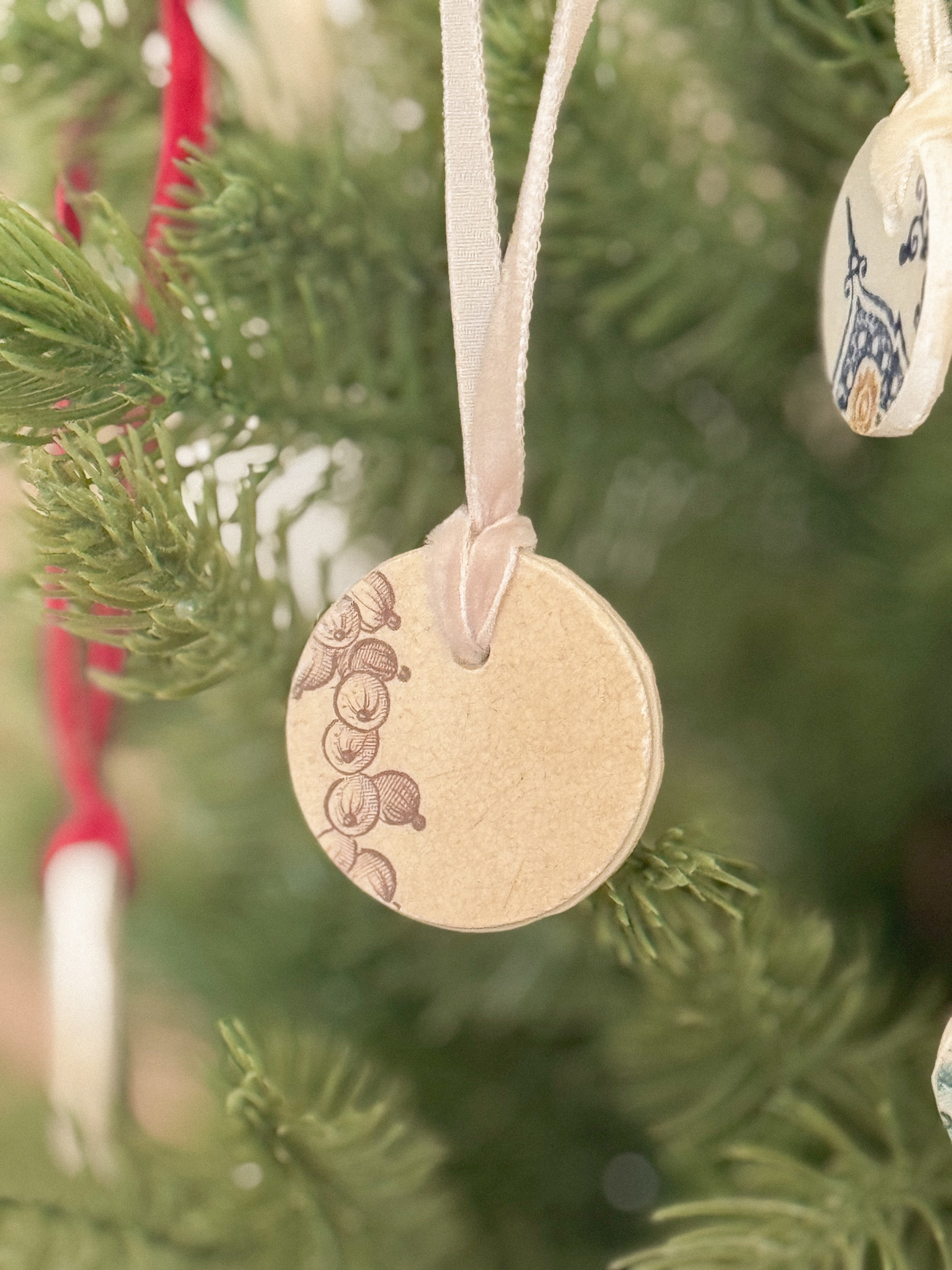 Antique plate fragment ornament - small