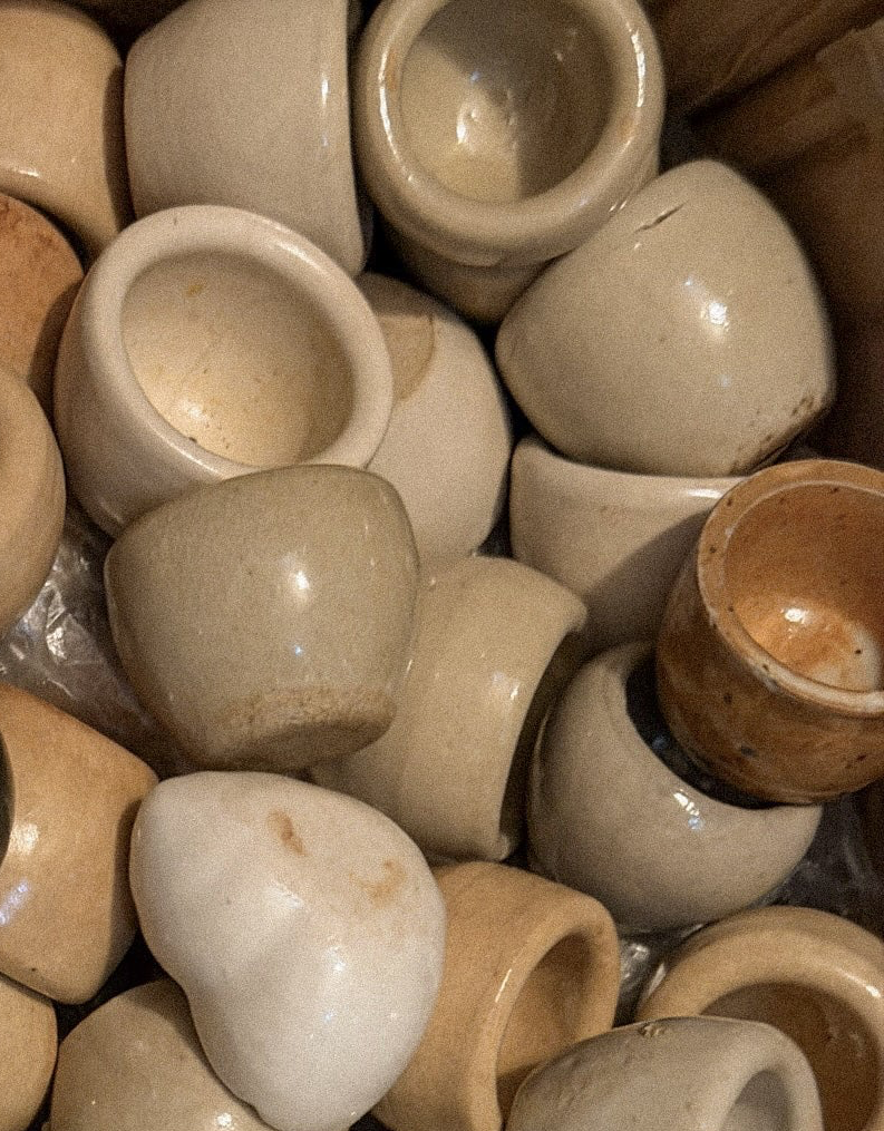 Stoneware escargot pot set of 10