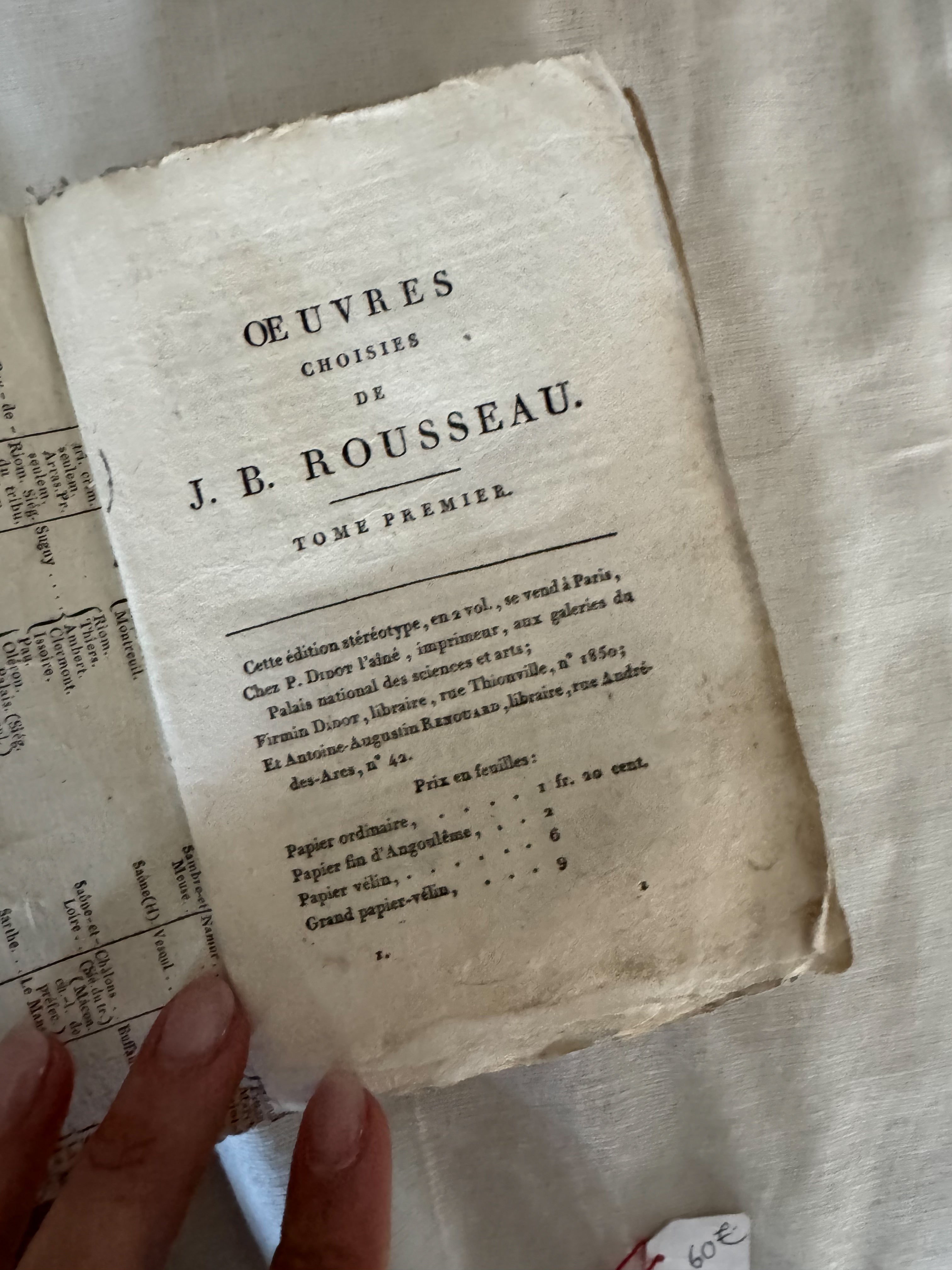 Odes, Cantates, Épîtres et Poésies Diverses de J.B. Rousseau, Tomes I & II, Paris 1798