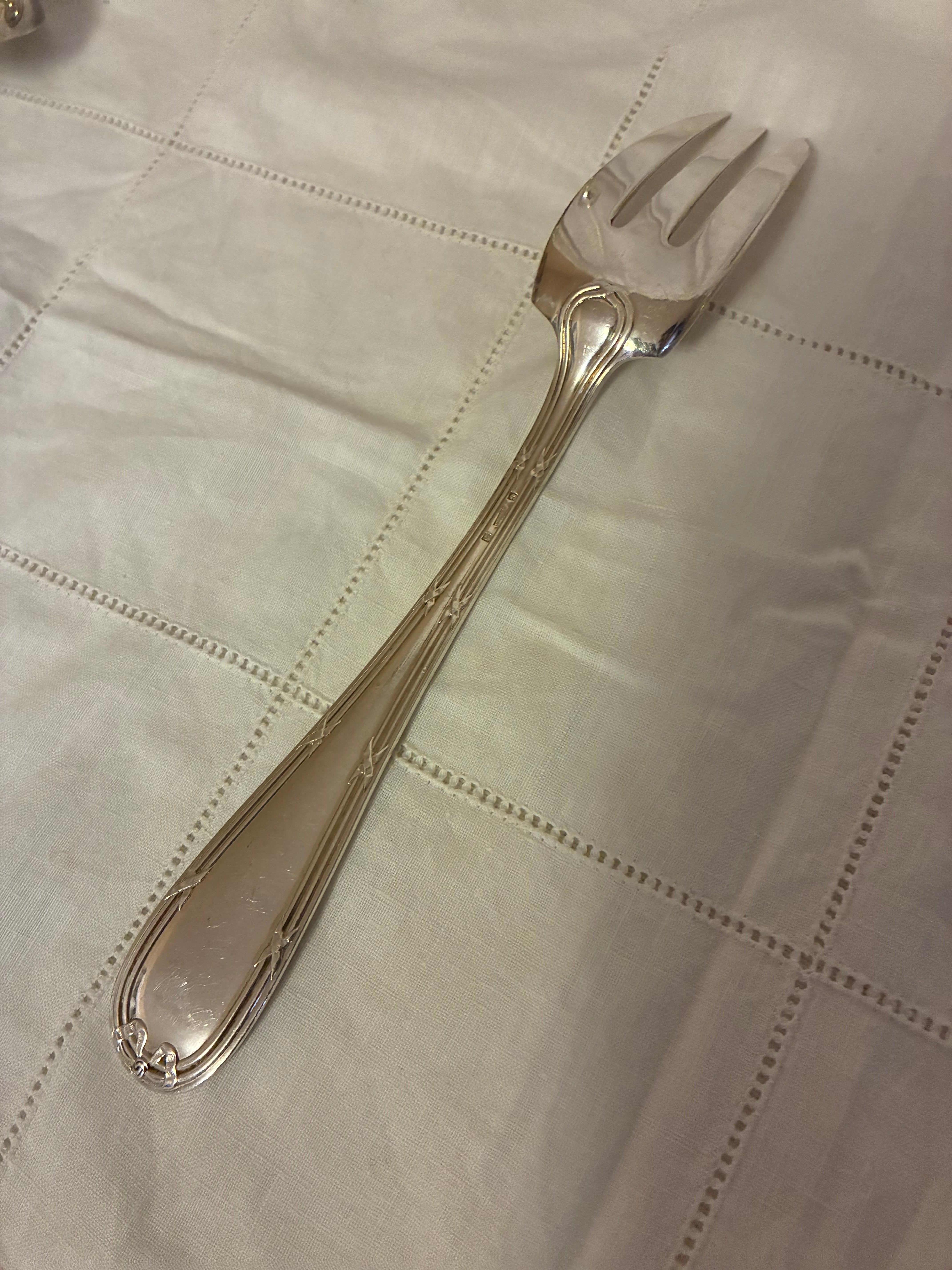 Louis XVI-Style French Silverplate Serving Set — Ribbon Pattern