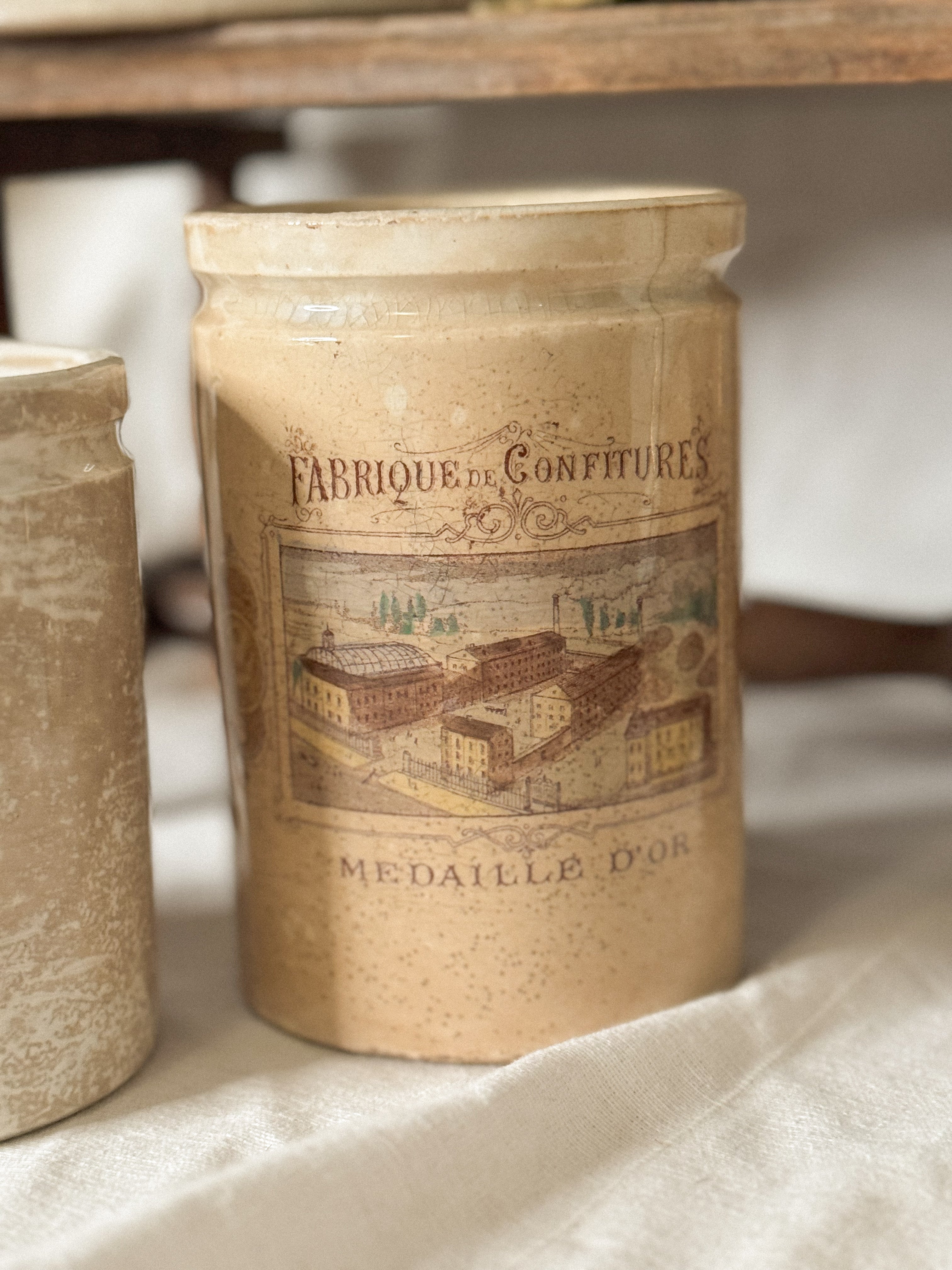 Antique French Ceramic Confiture Jar