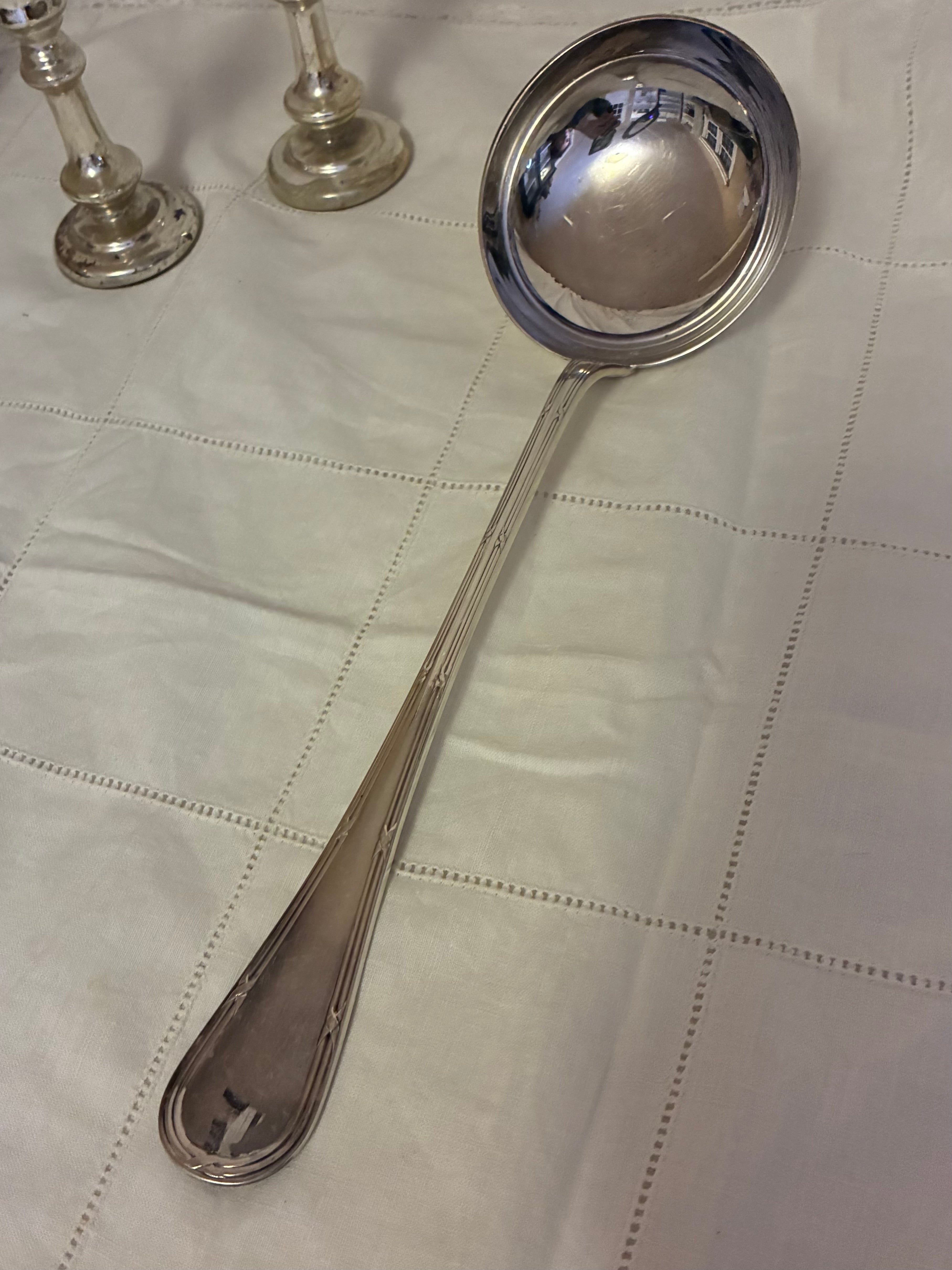 Louis XVI-Style French Silverplate Serving Set — Ribbon Pattern