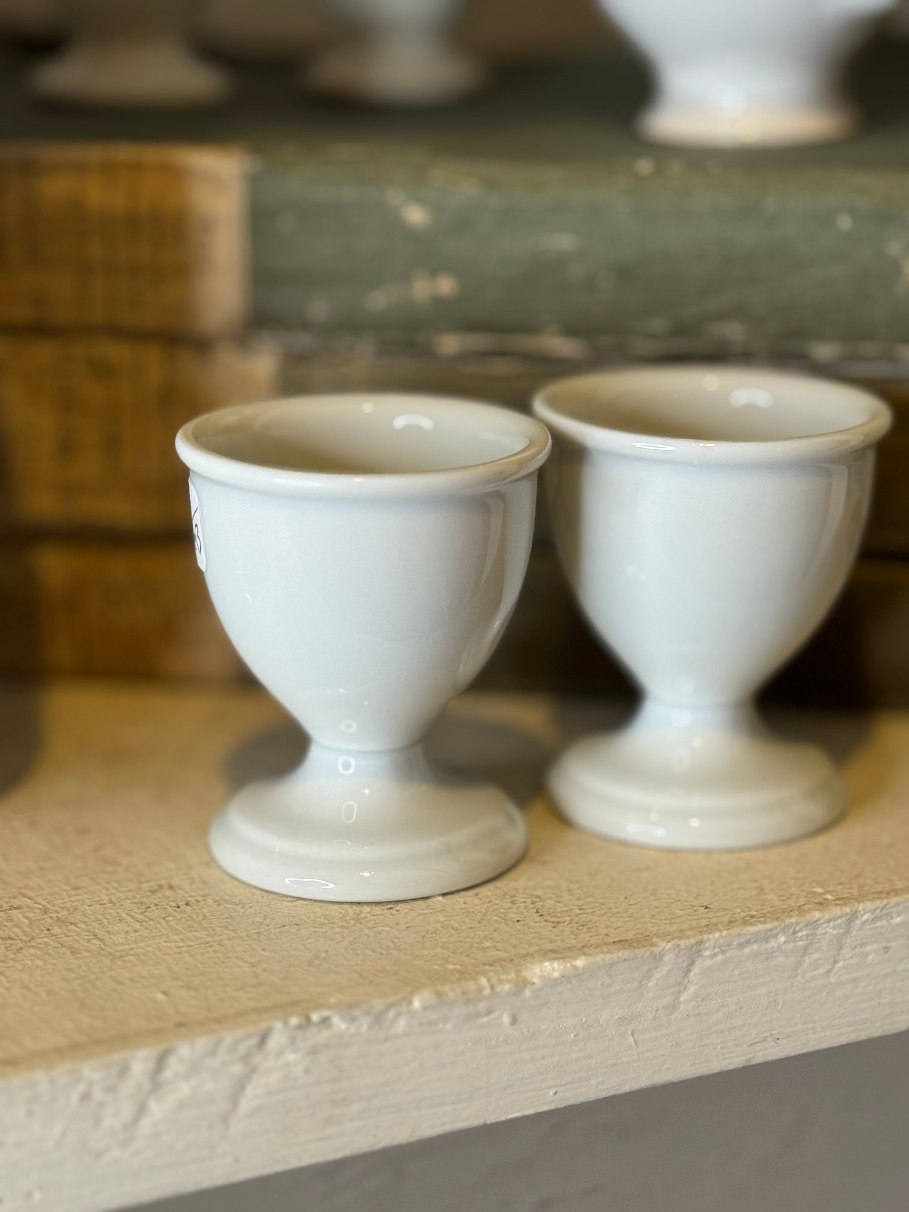 Vintage French Ironstone Egg Cup Set