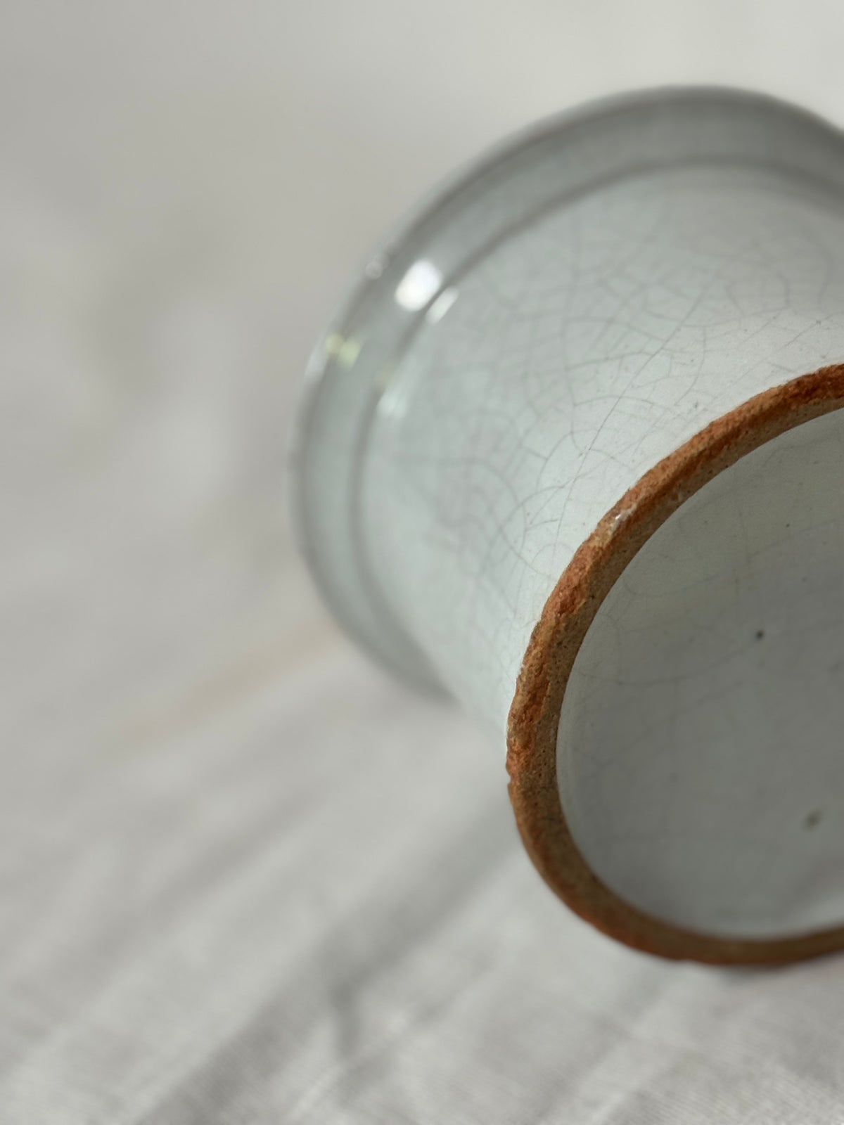 Antique French White Glazed Pot