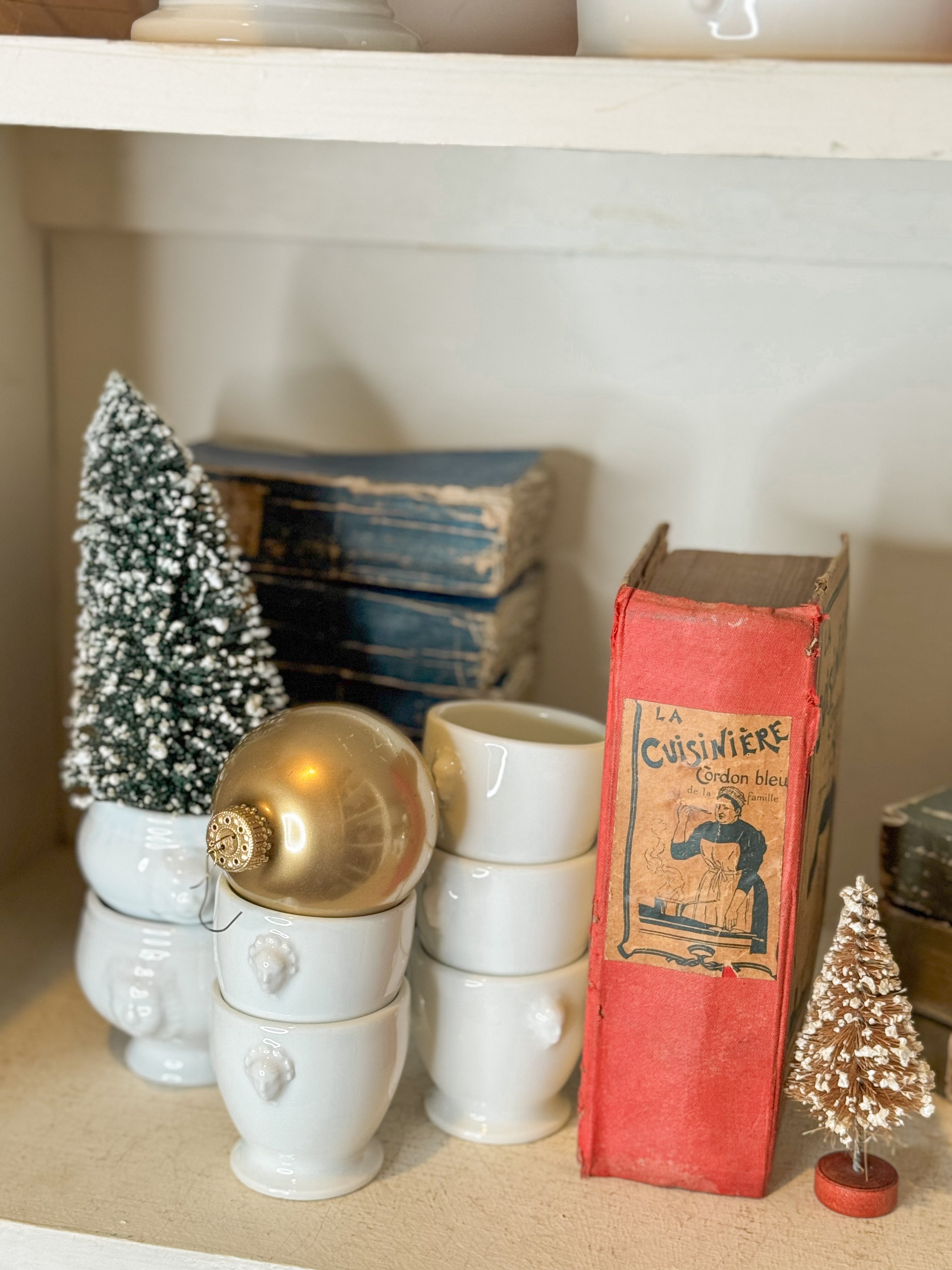 Vintage Set of French Ironstone Bouillon Cups