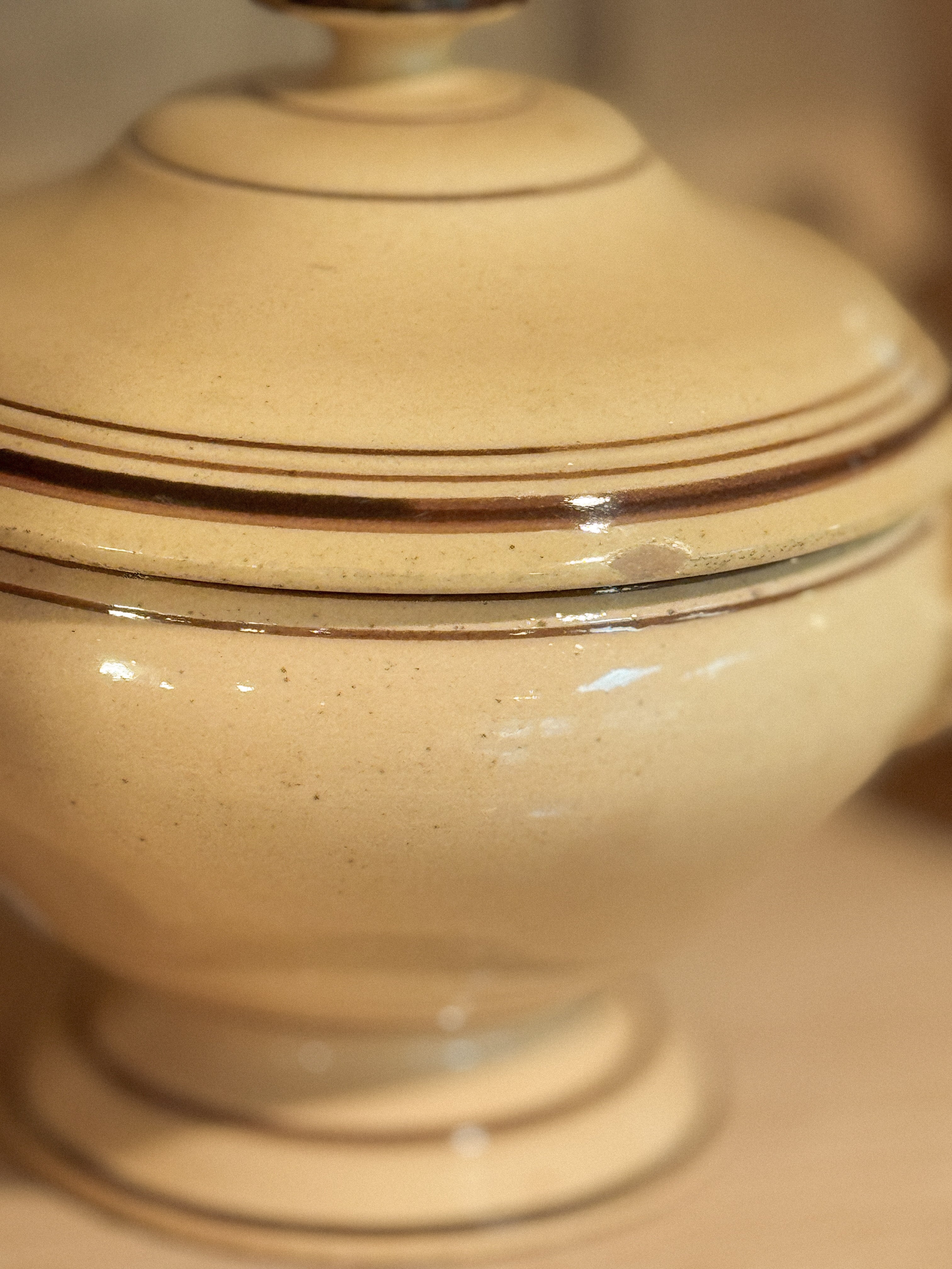 Antique French Yellow Ware Lidded Tureen, 19th c.