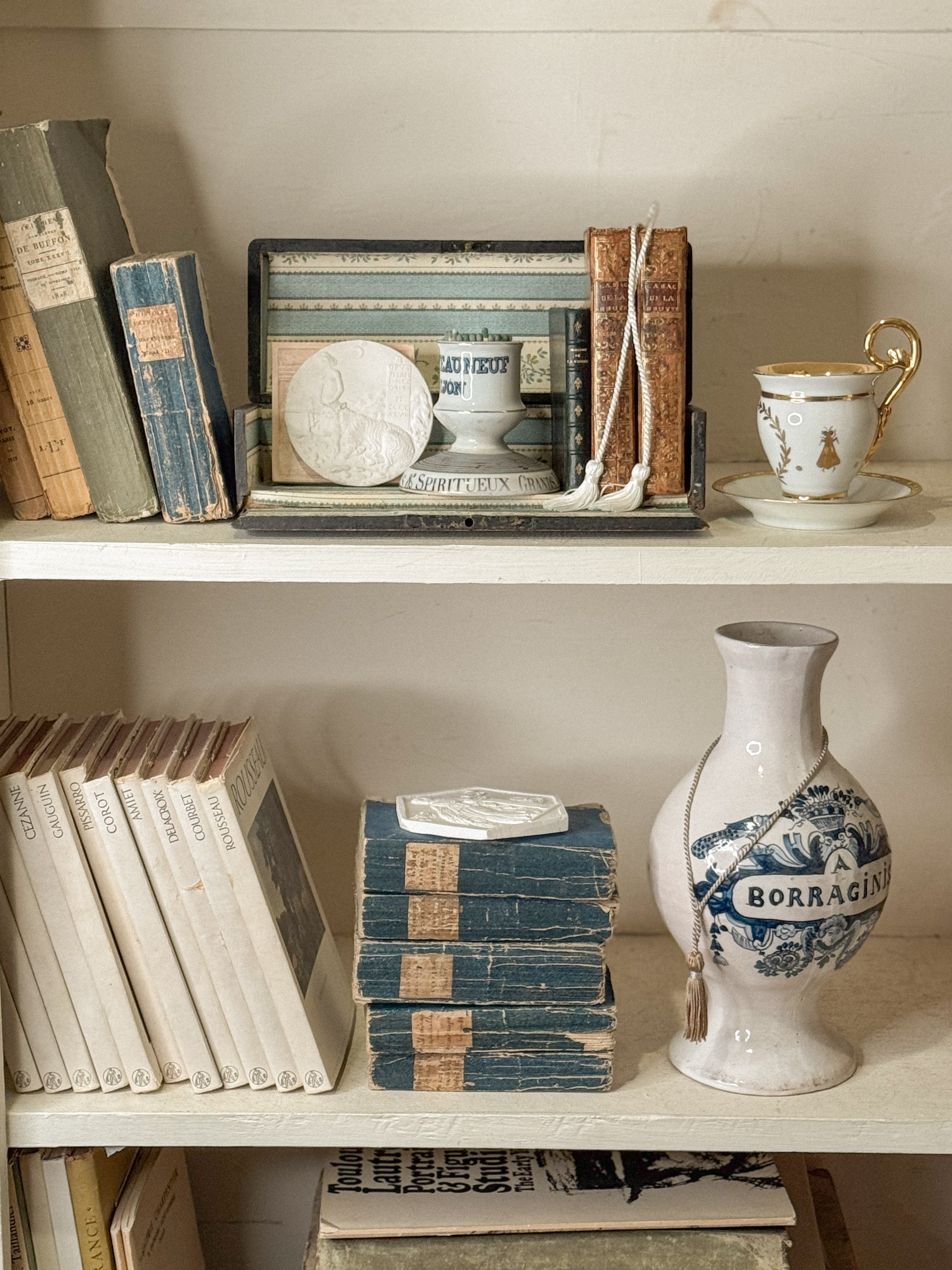 Set of 18c leather books