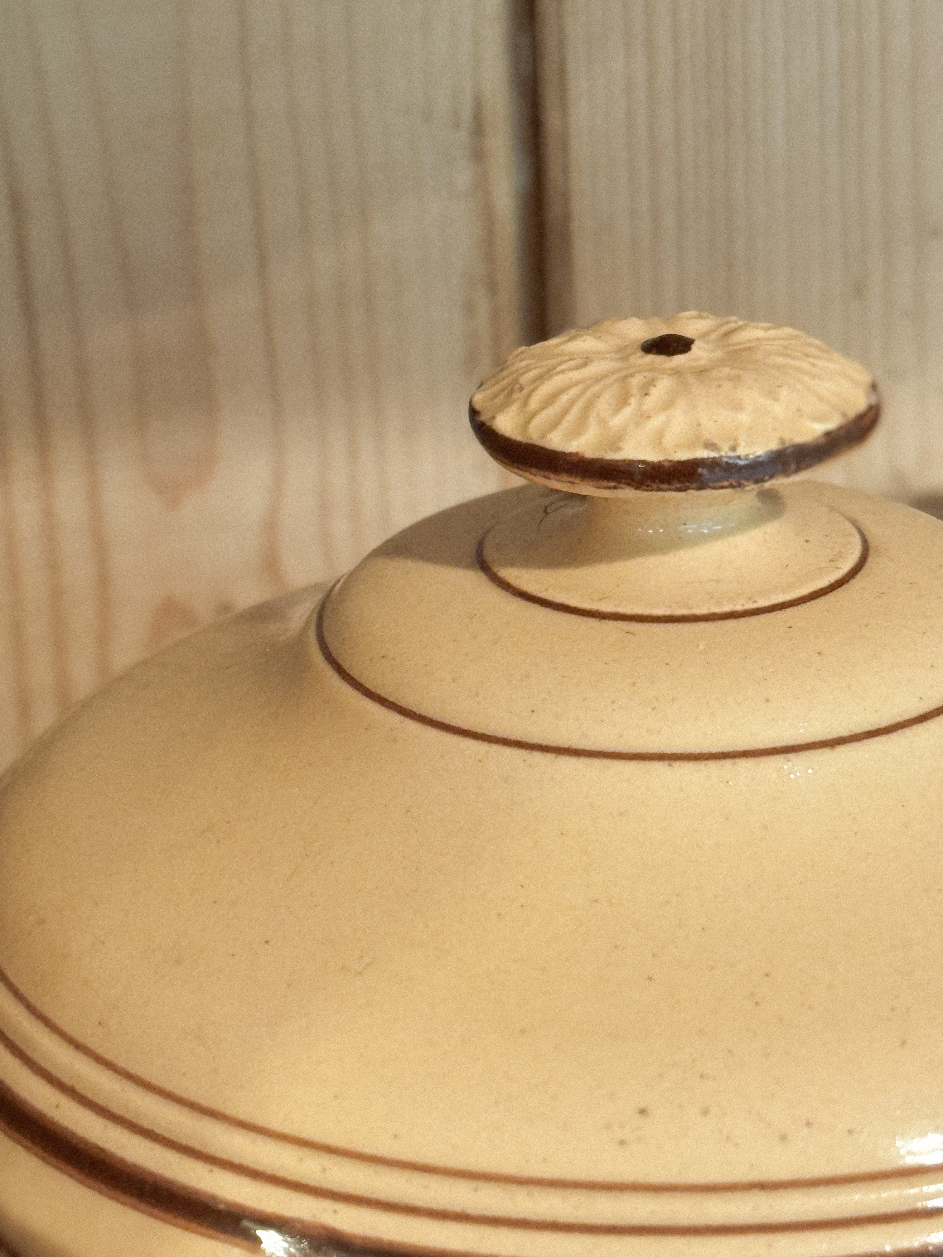 Antique French Yellow Ware Lidded Tureen, 19th c.