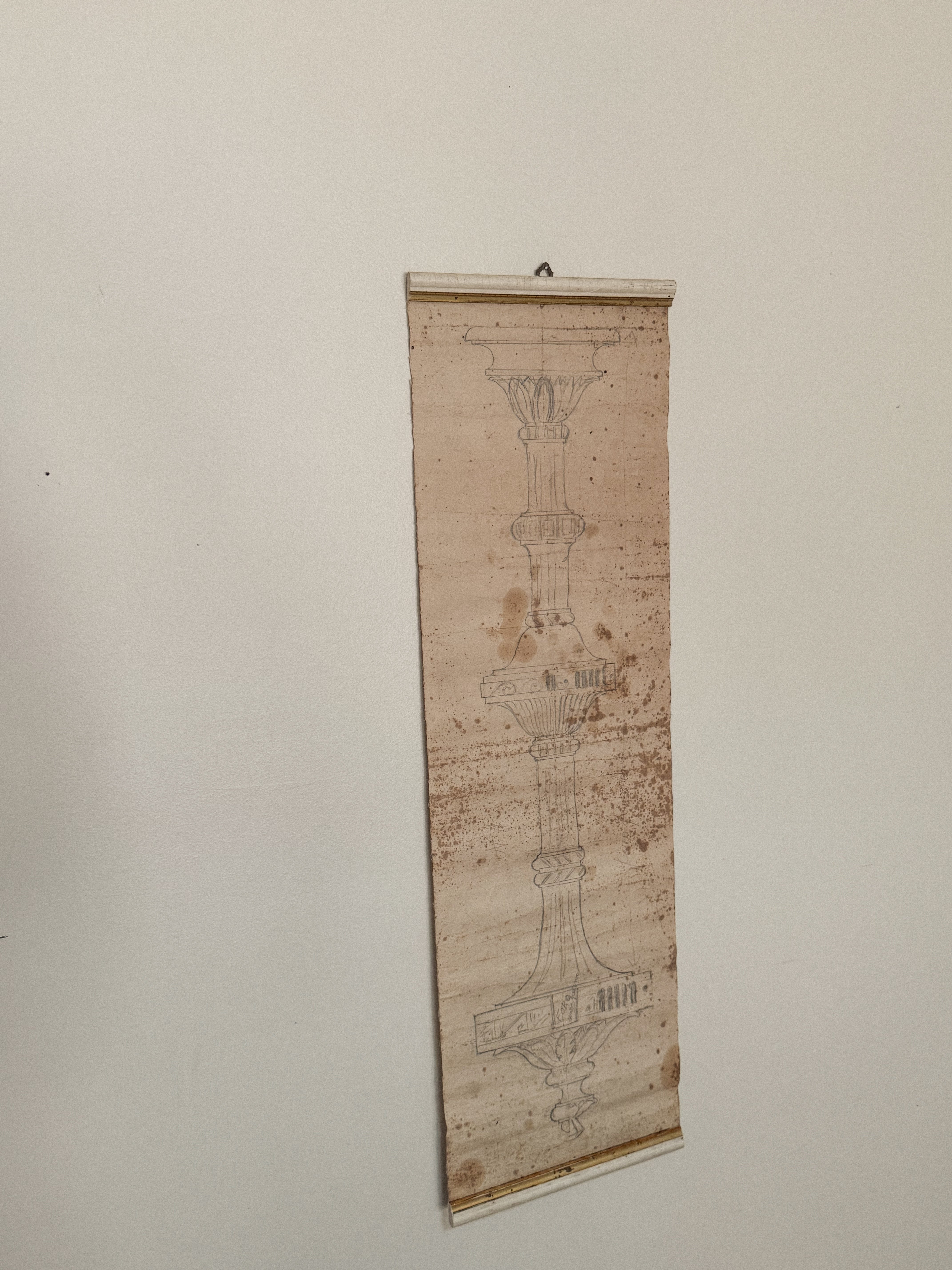 19th Century Italian Atelier Scroll Drawing