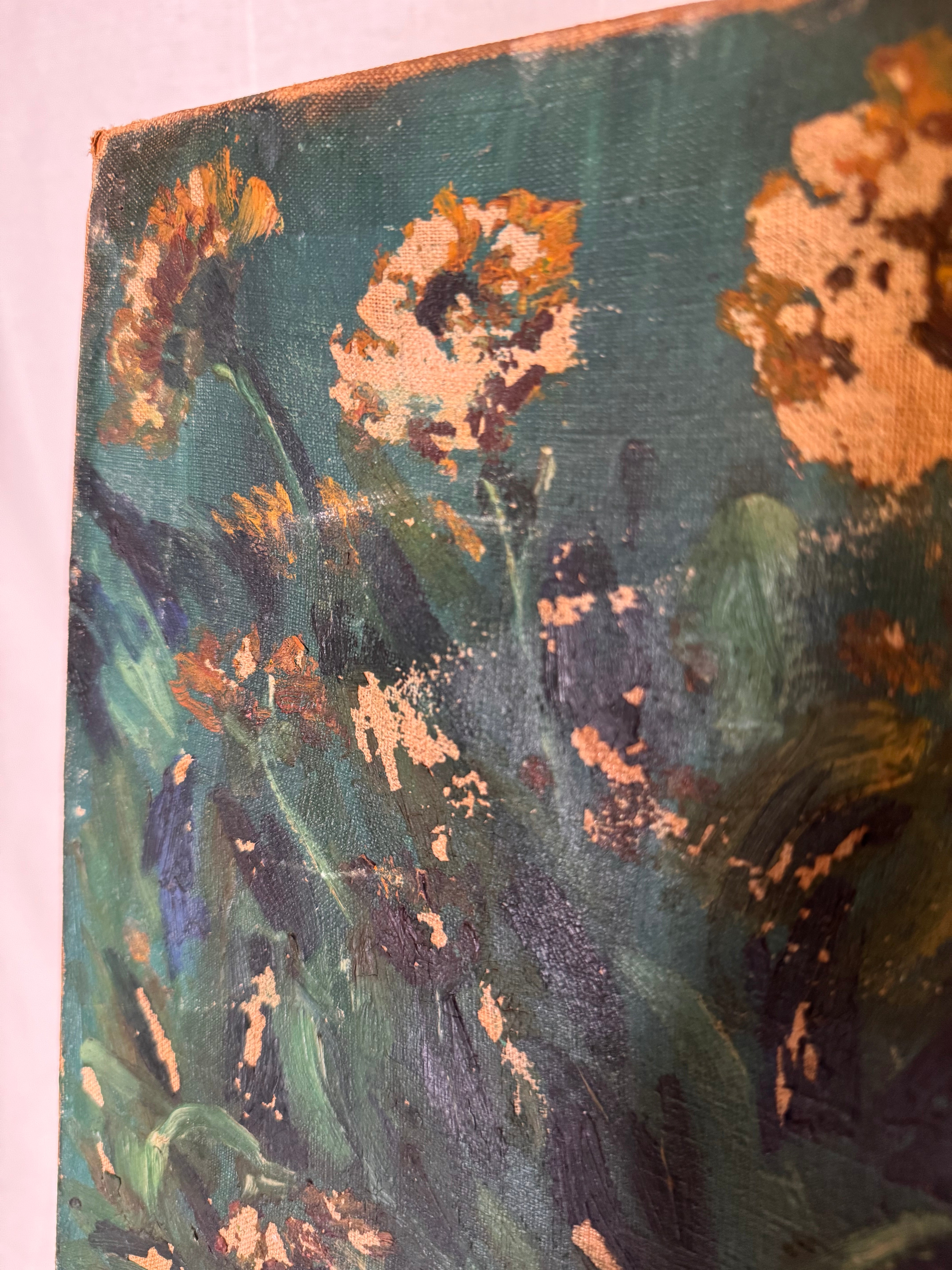 1928 Post-Impressionist Still Life with Flowers and Crab