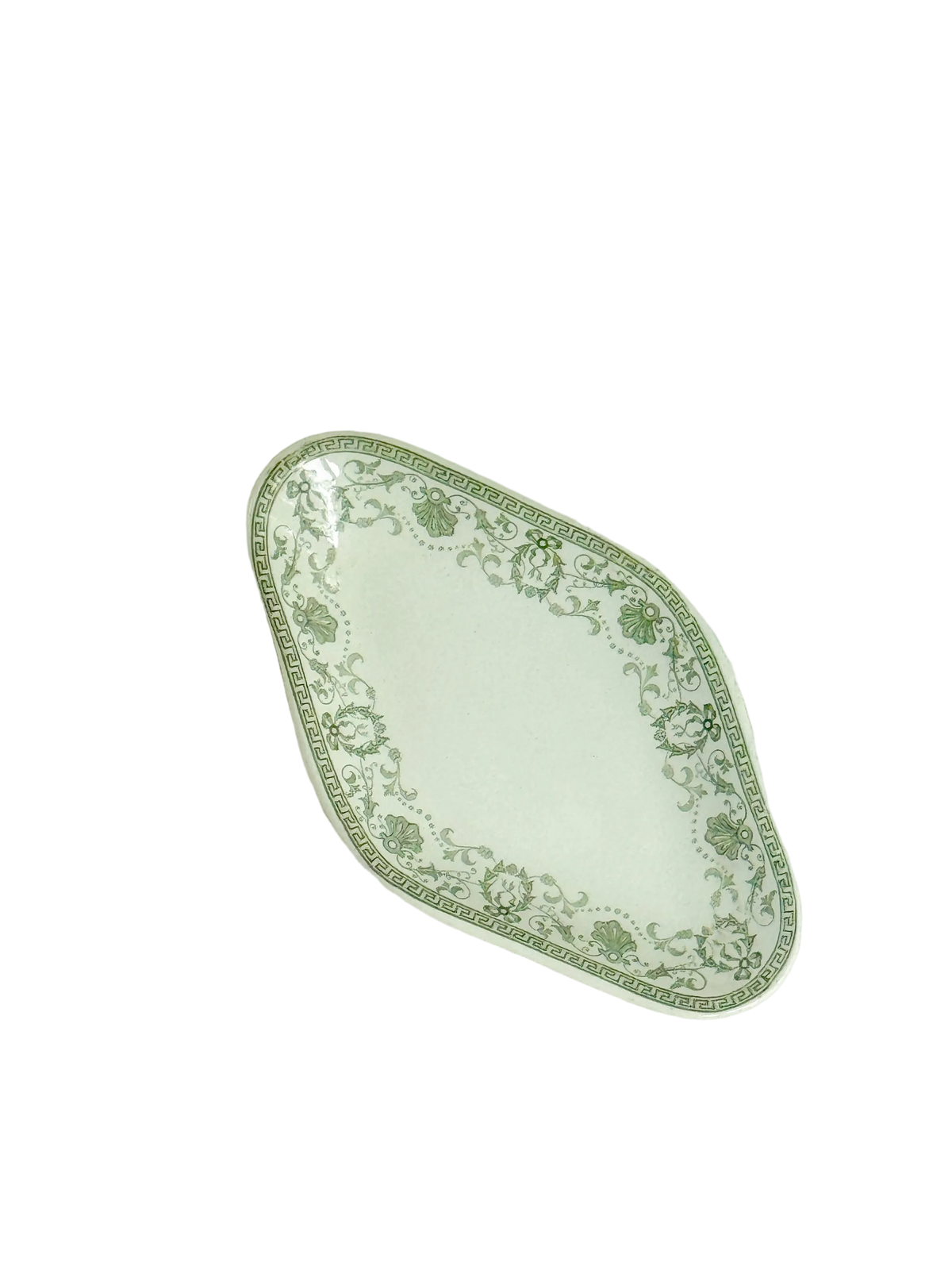 Green Transferware Ravier