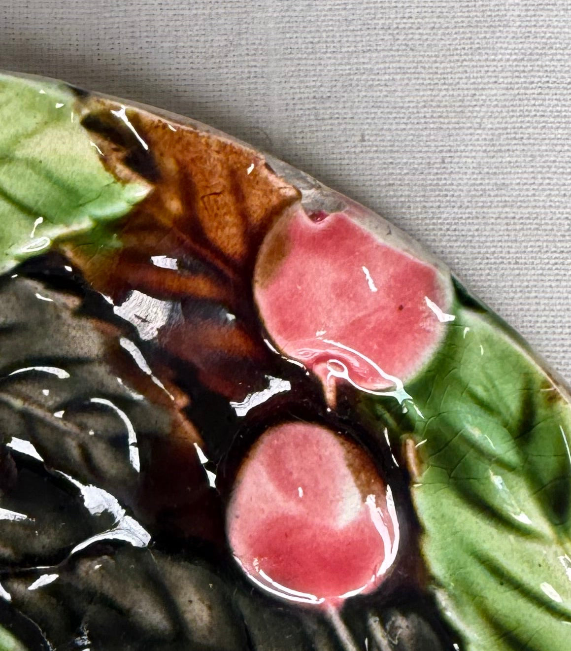 Antique French majolica plate B - imperfect