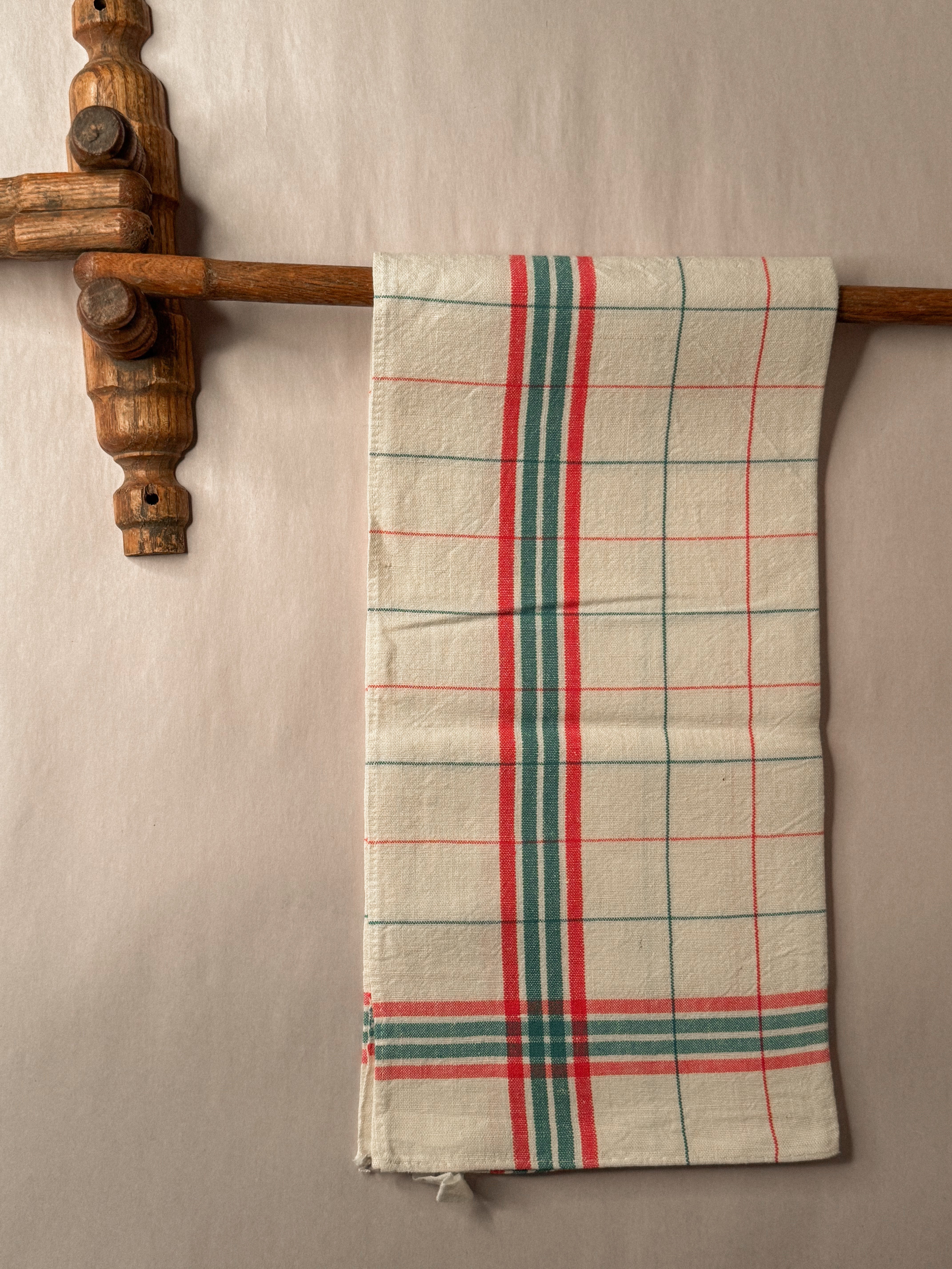 Set of 2 French Linen Torchons, Circa 1940s