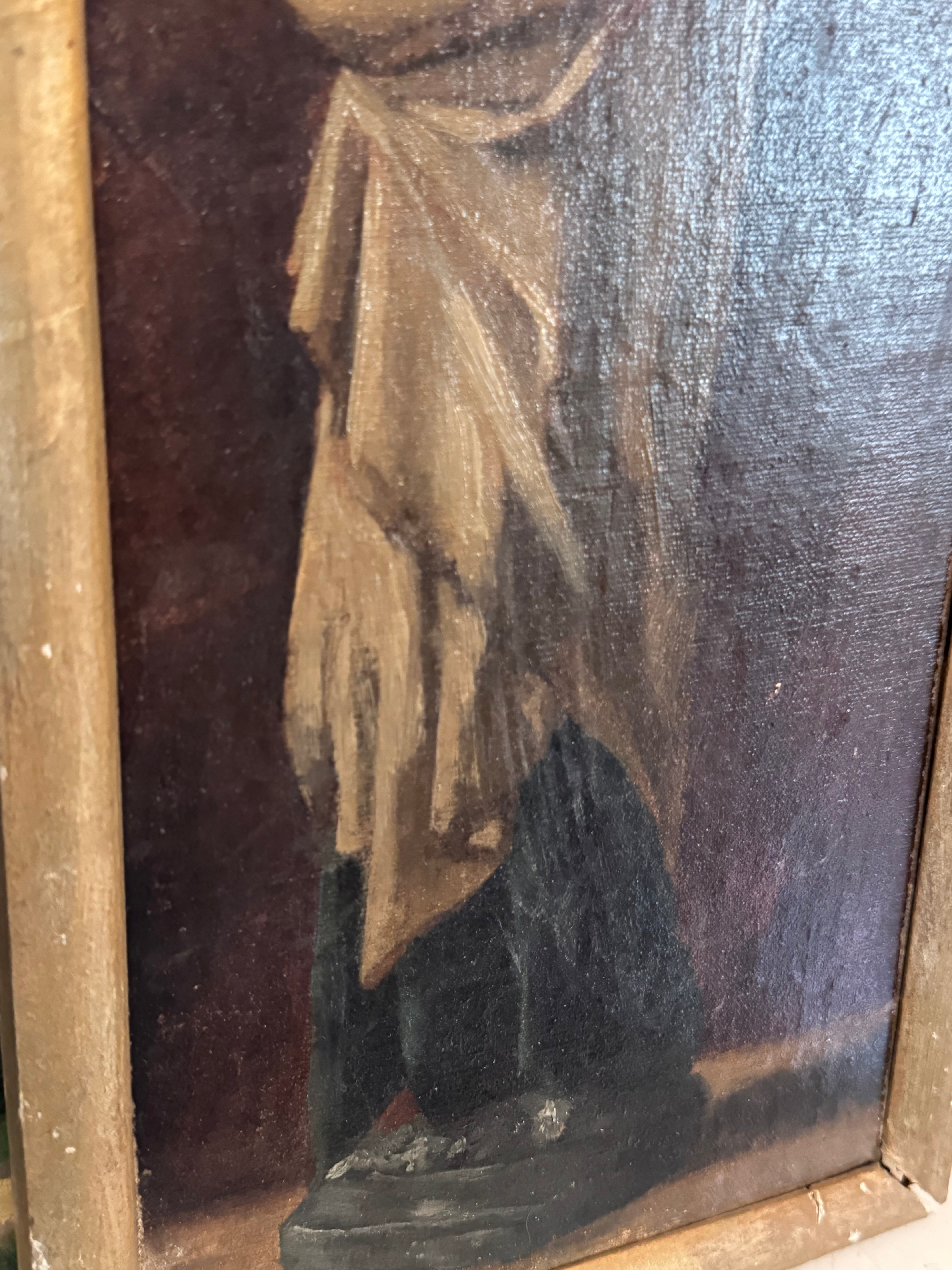 Robed Male Figure, Oil on Panel