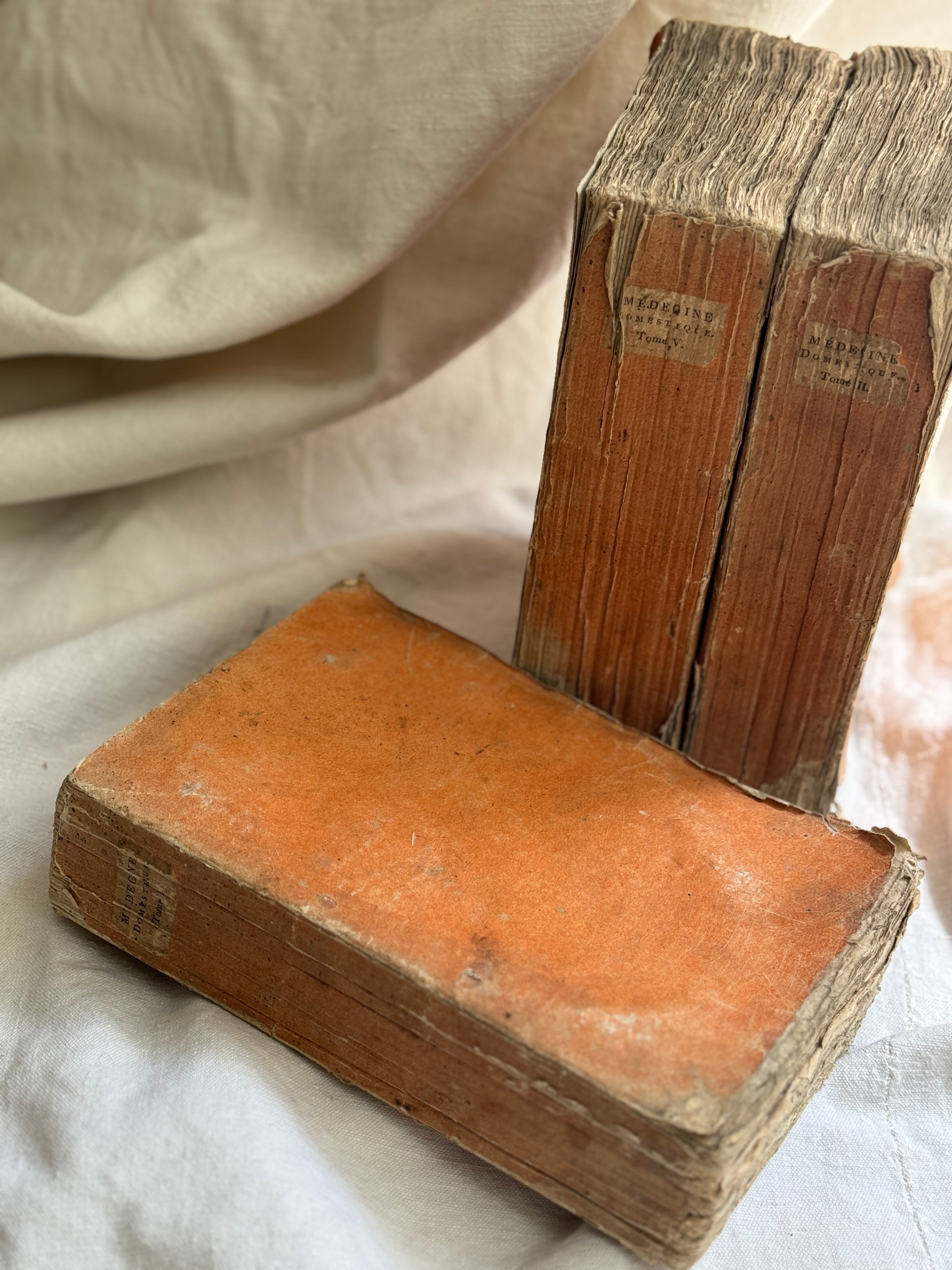 Antique French Medical Books, Médecine Domestique, 1802 (Set of Three)
