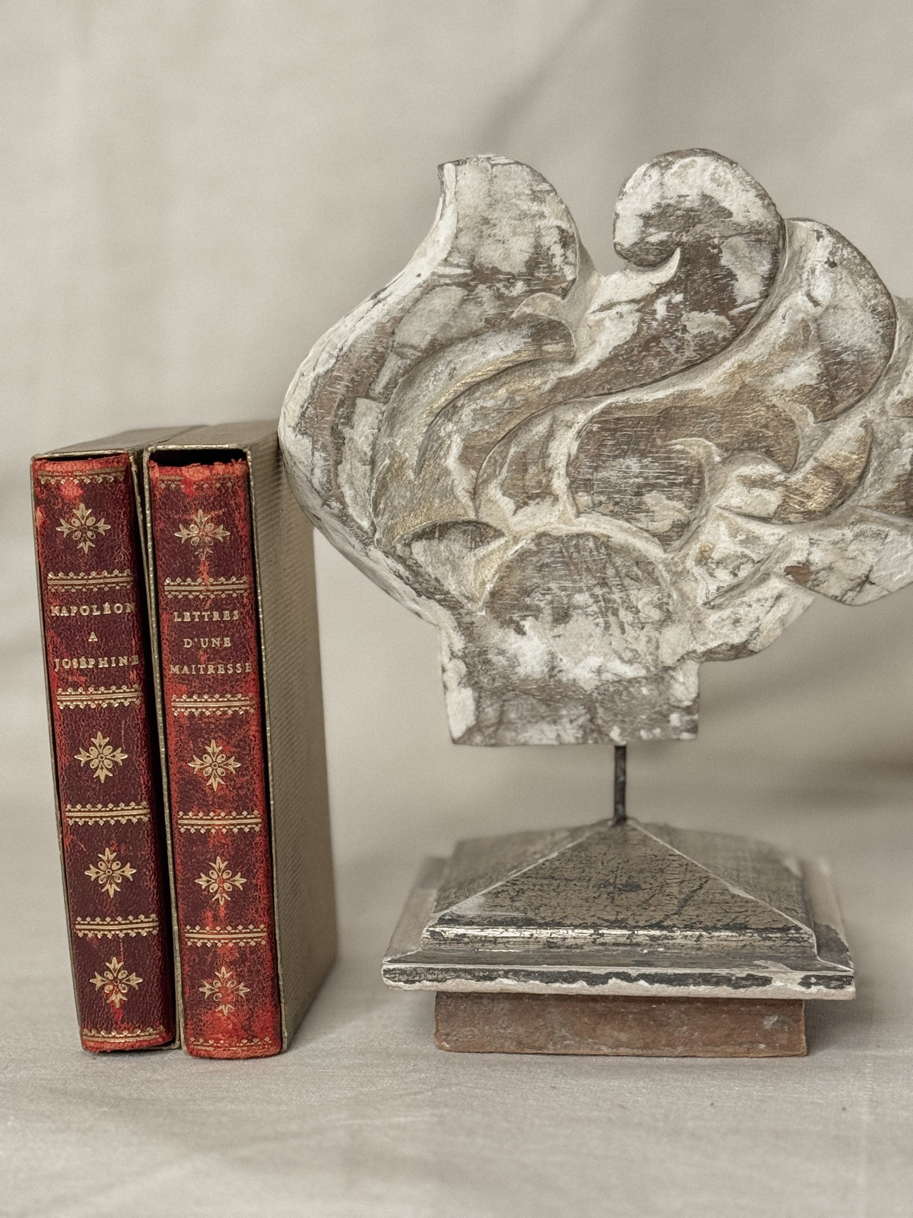 Antique French Mounted Carved Wood Fragment