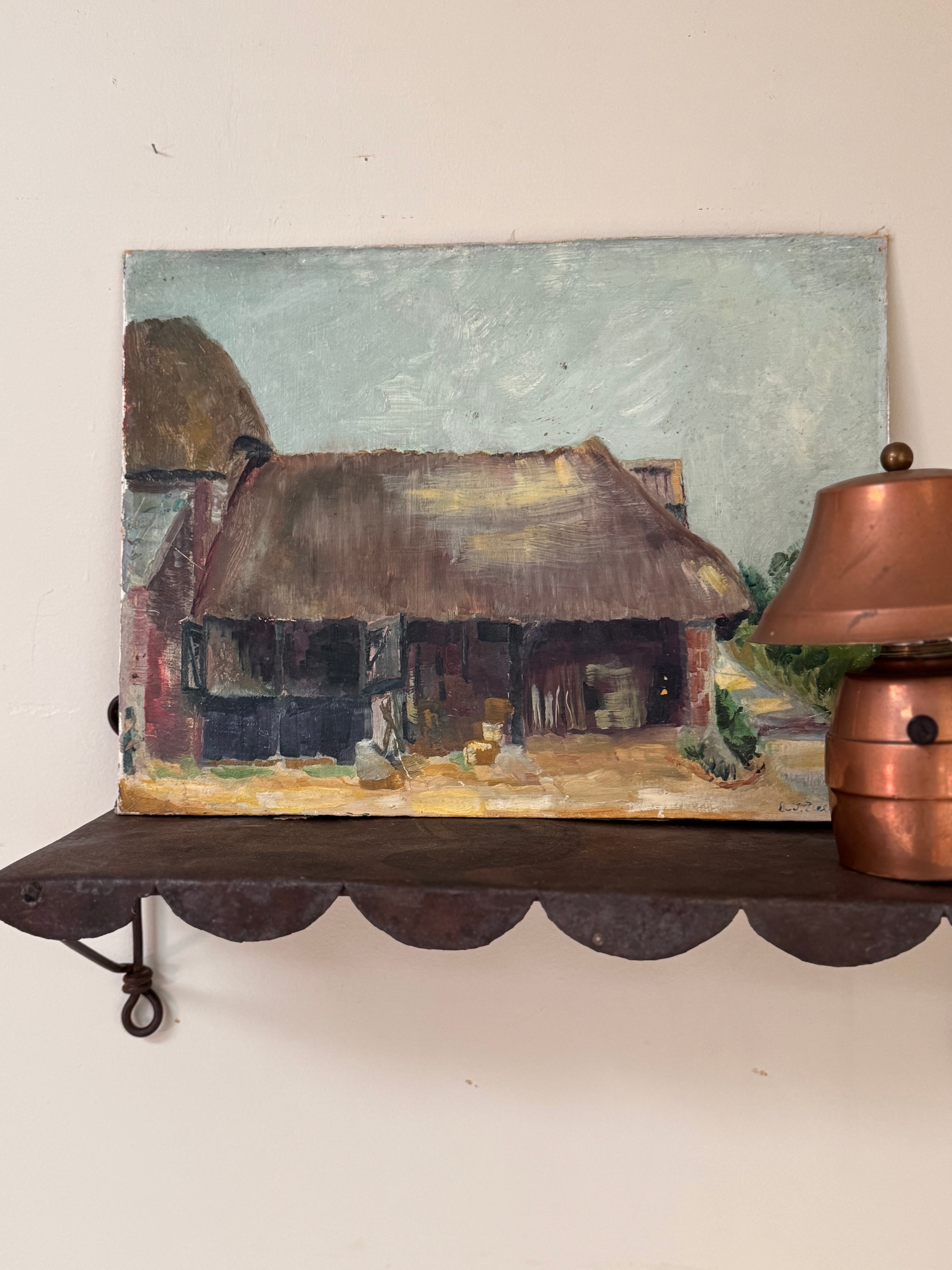 Antique signed oil on canvas on board
