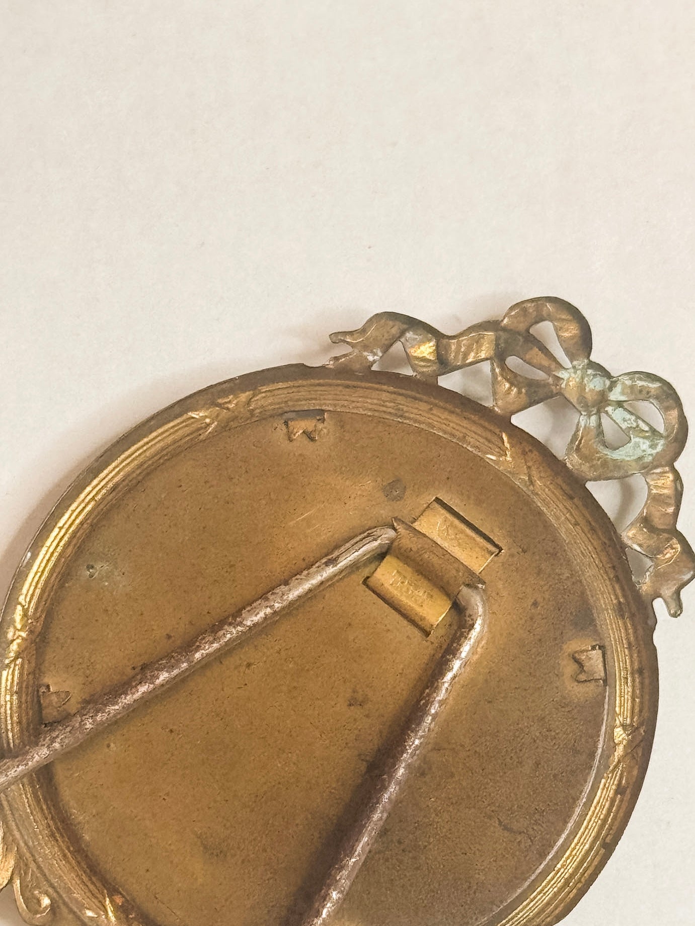 antique mini art nouveau brass frame