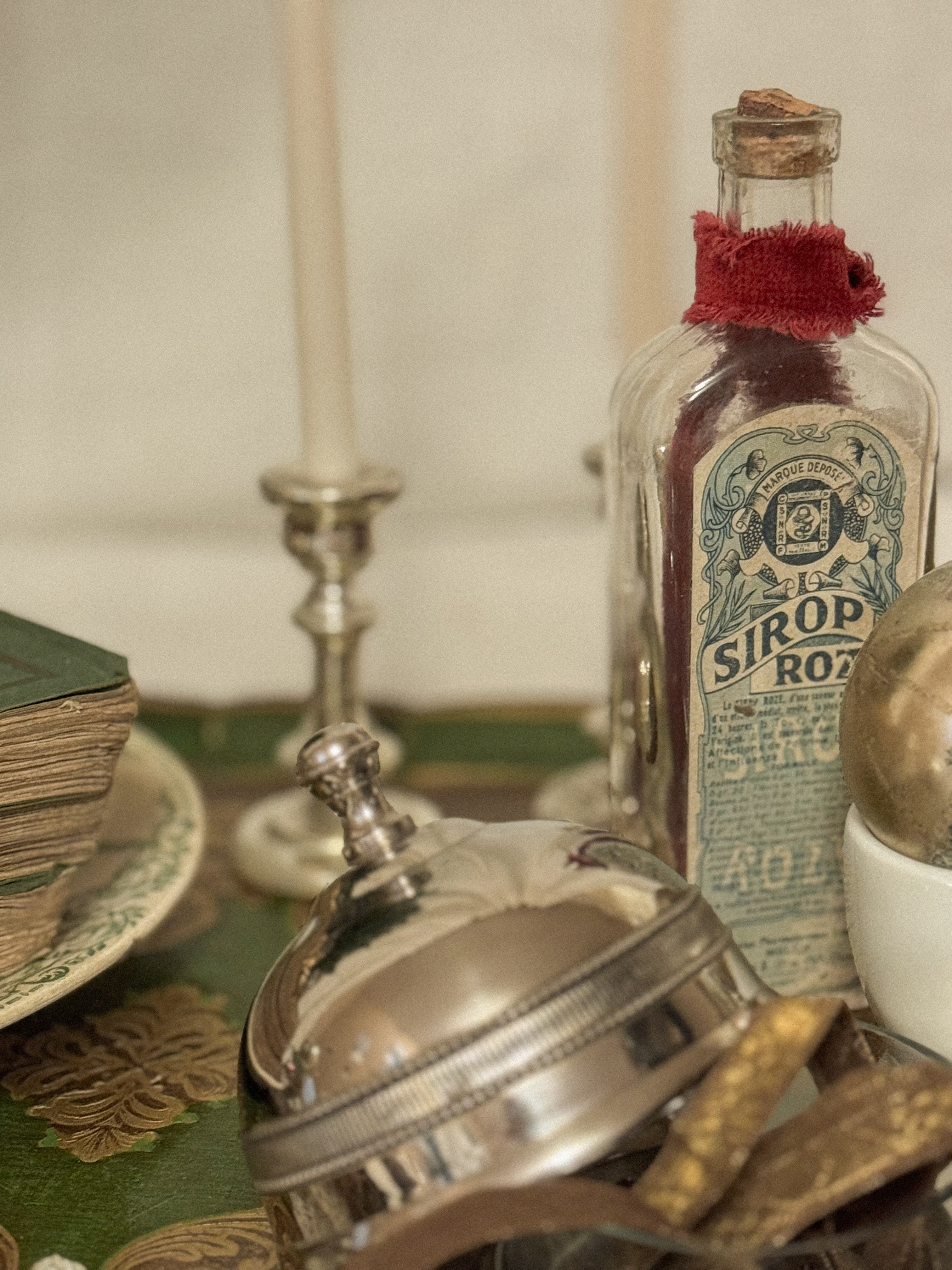 Antique French Apothecary Bottle — Sirop Roze