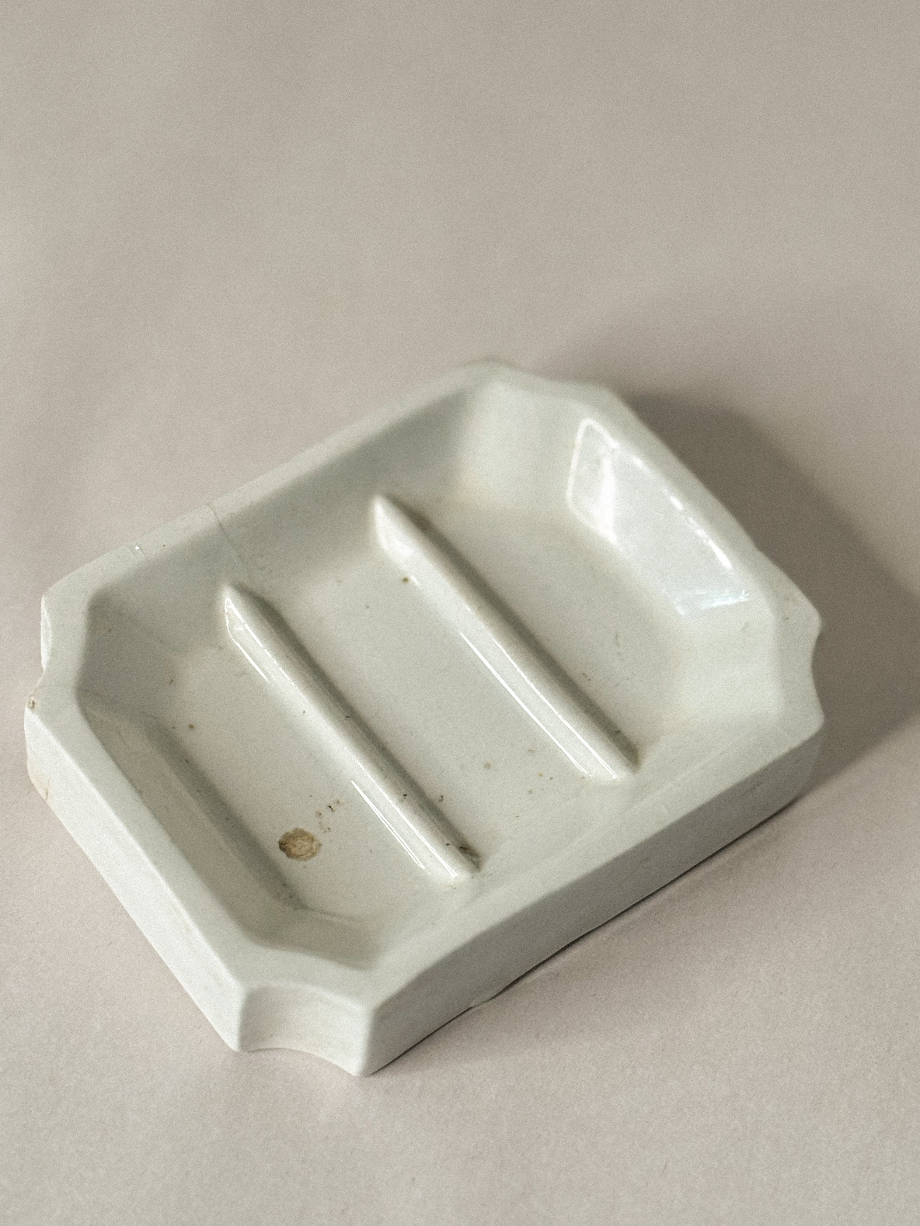 Antique English Stone China Soap Dish