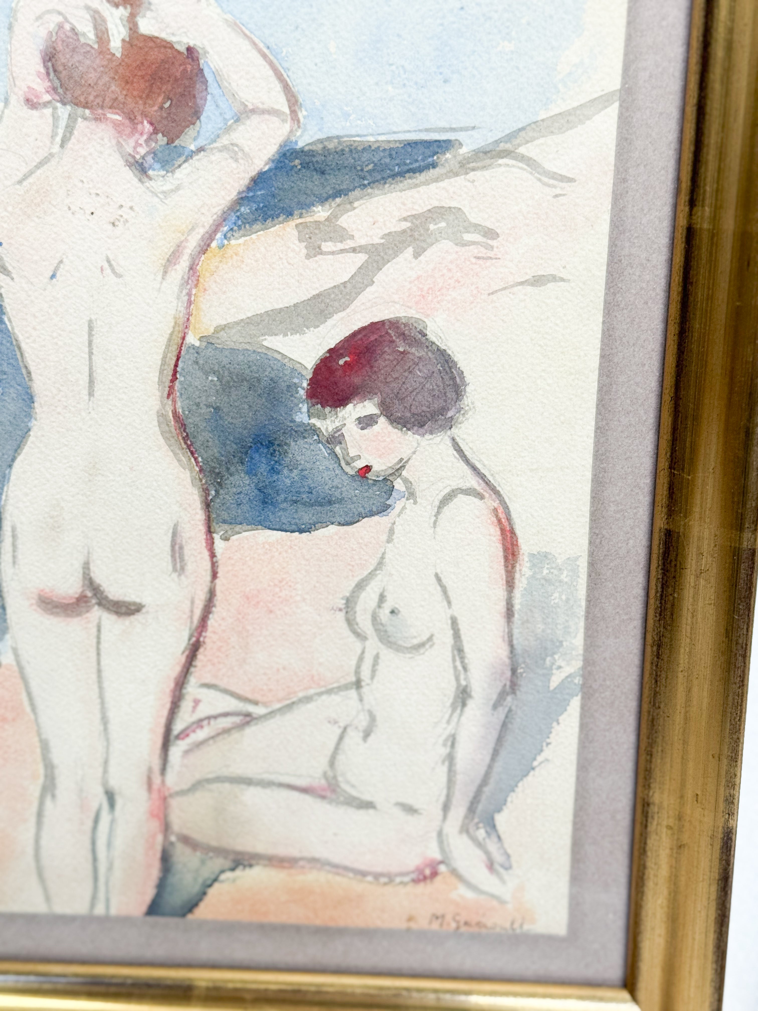 Maurice Guéroult Coastal Bather Scene