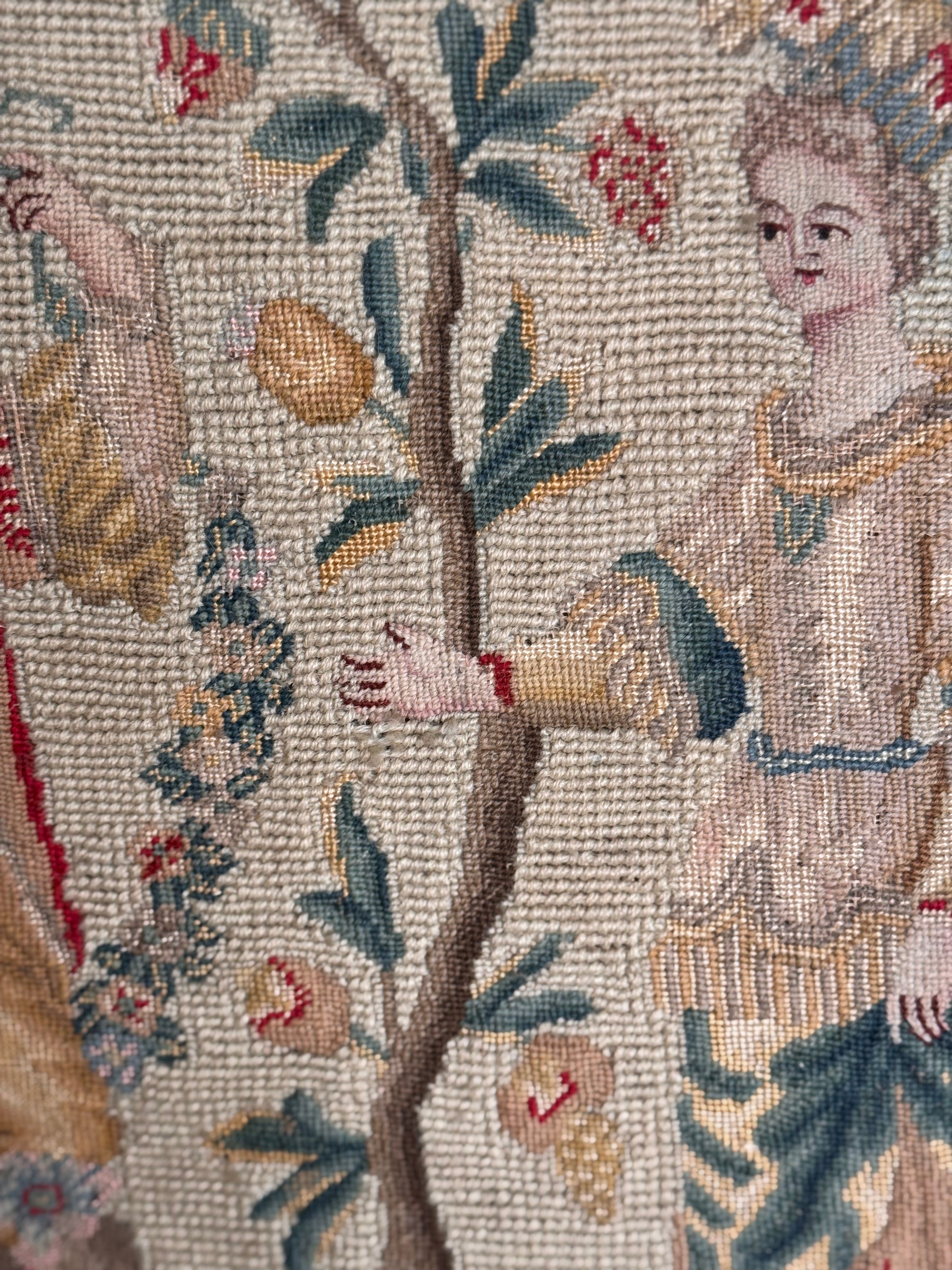 Antique French needlepoint tapestry