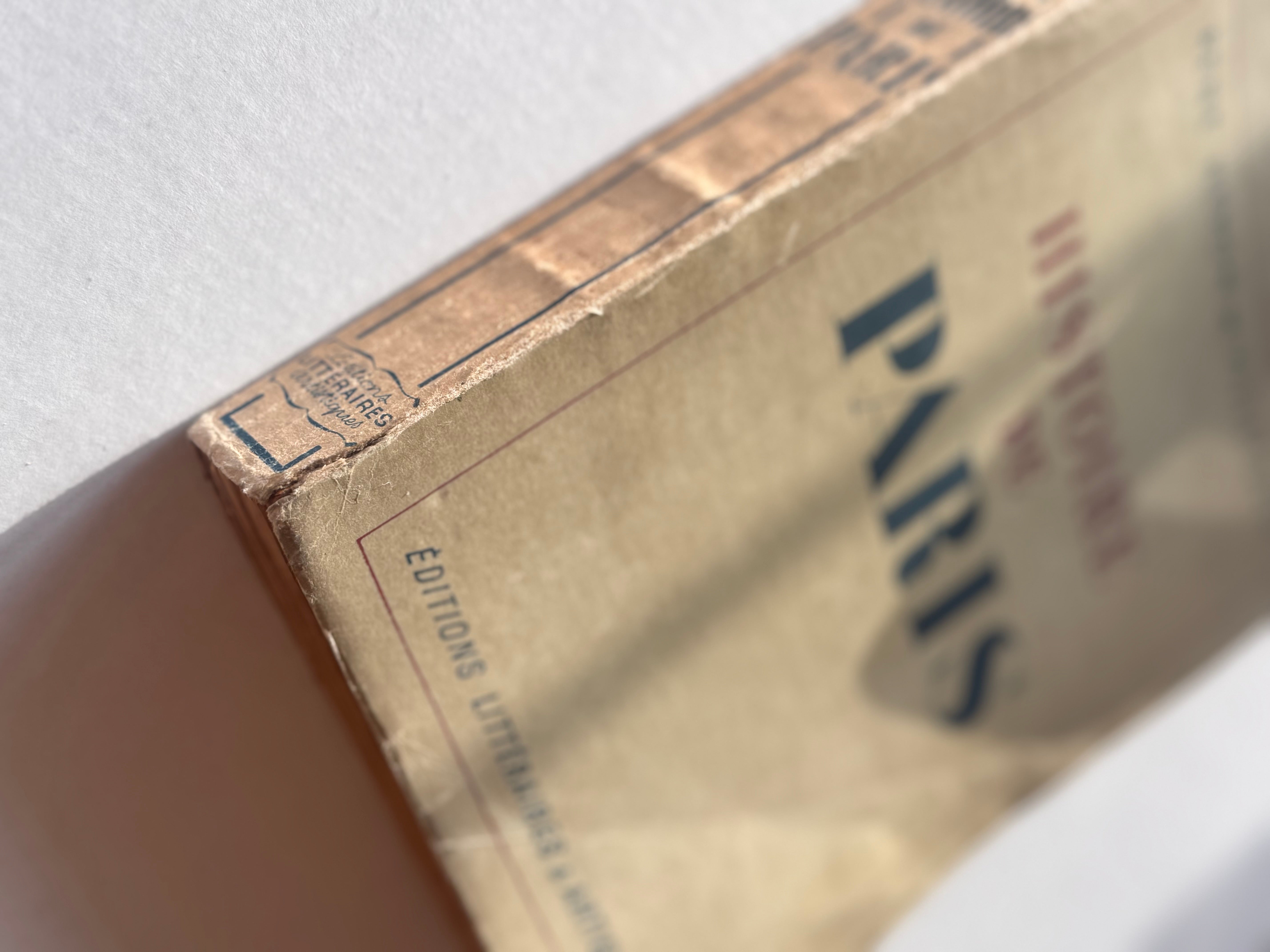 vintage French book: Histoire de Paris (includes wartime stamp)