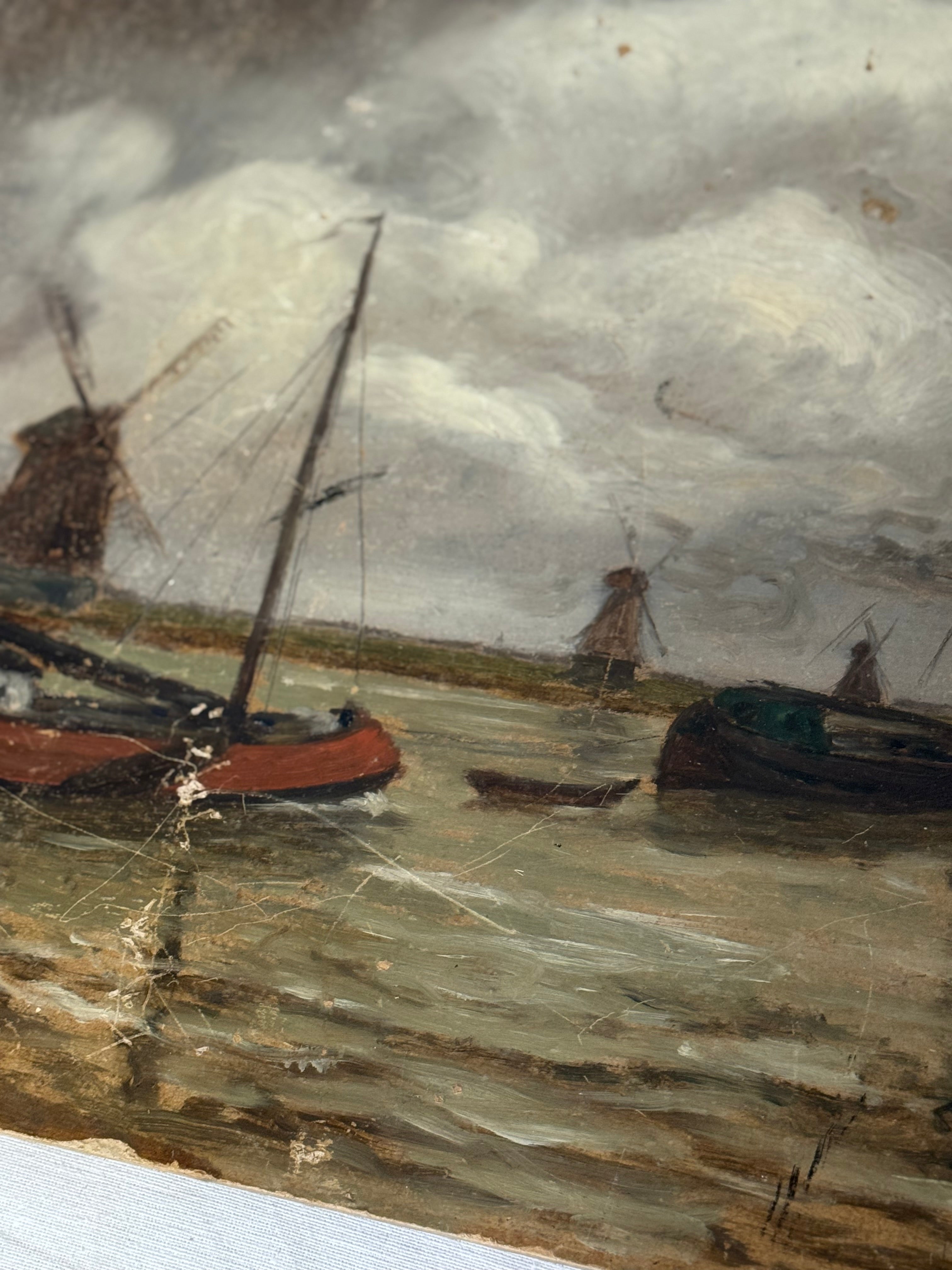 Port de Dordrecht, 1904, oil on board