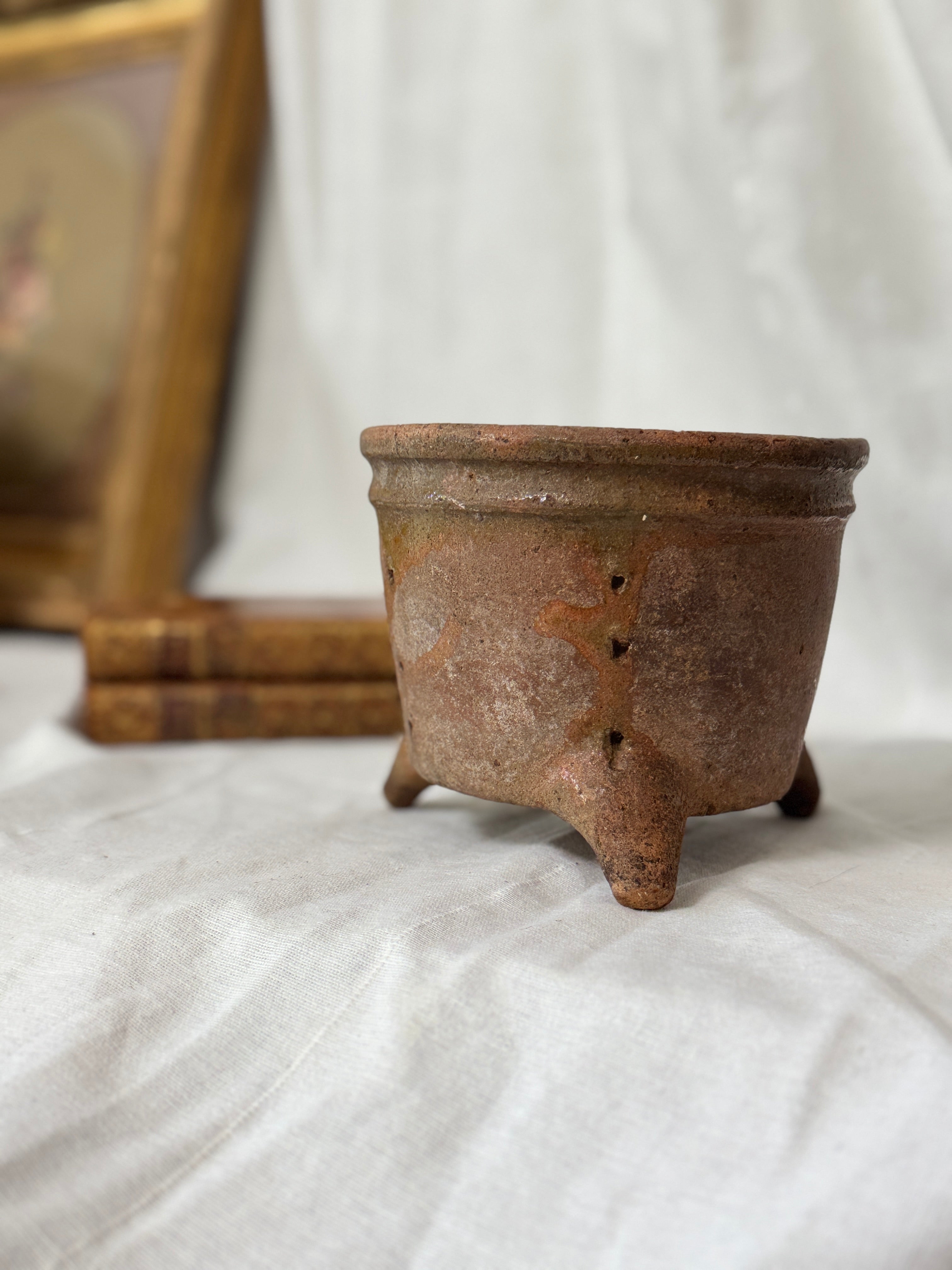 Antique French Terracotta Faisselle on Legs