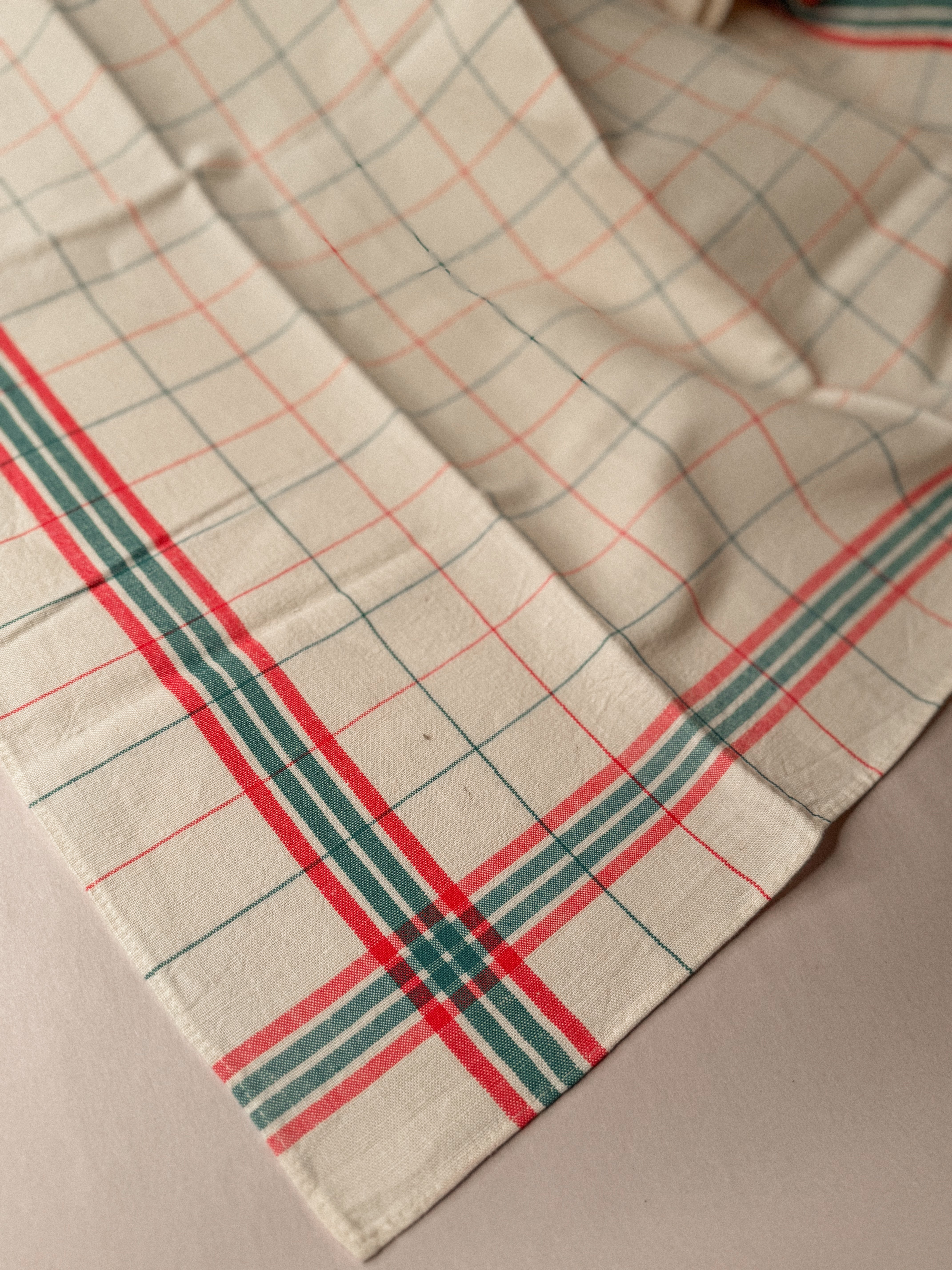 Set of 2 French Linen Torchons, Circa 1940s