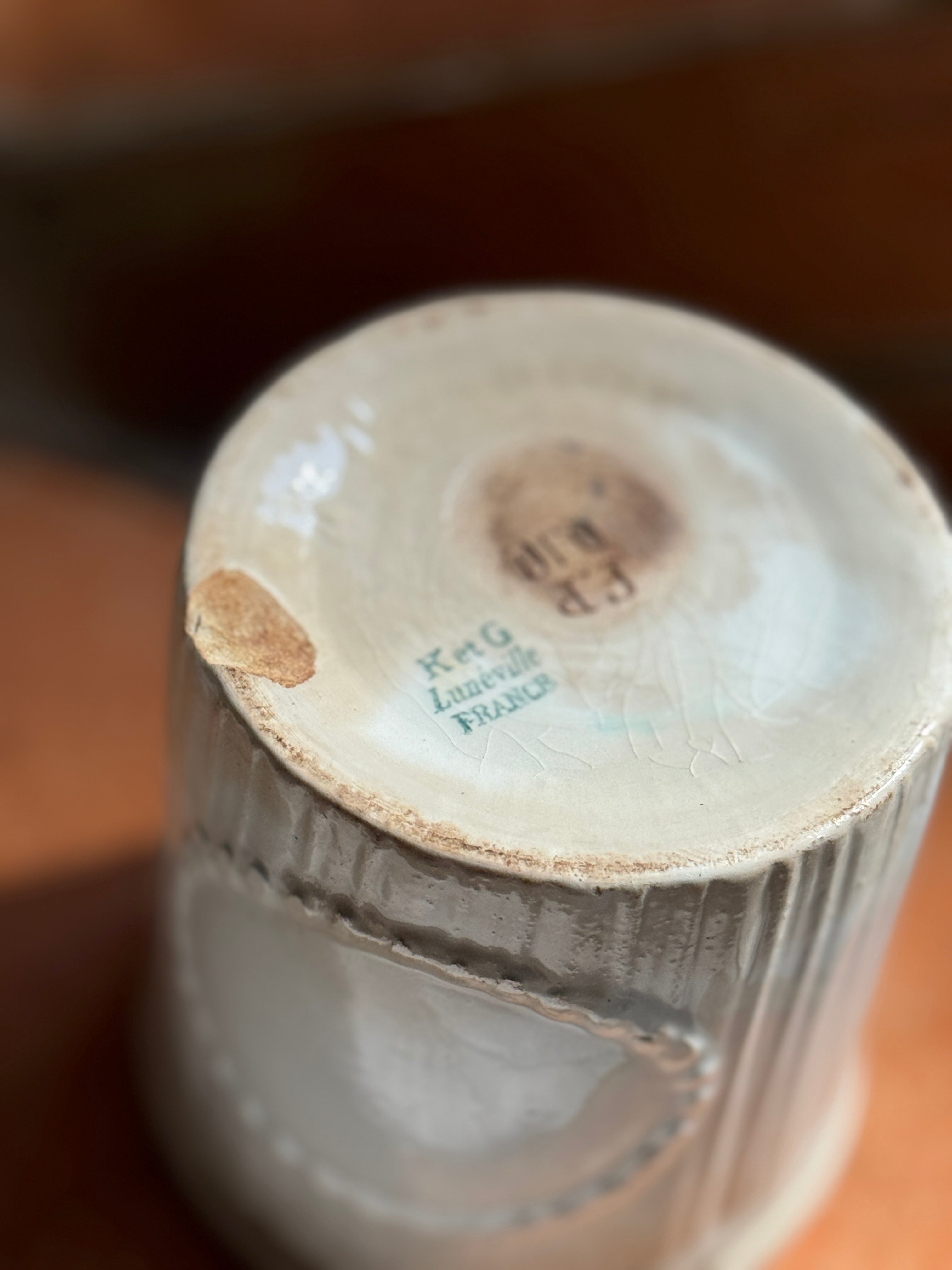 French Faïence Confiture Pot, Keller & Guérin, Lunéville, 19th Century