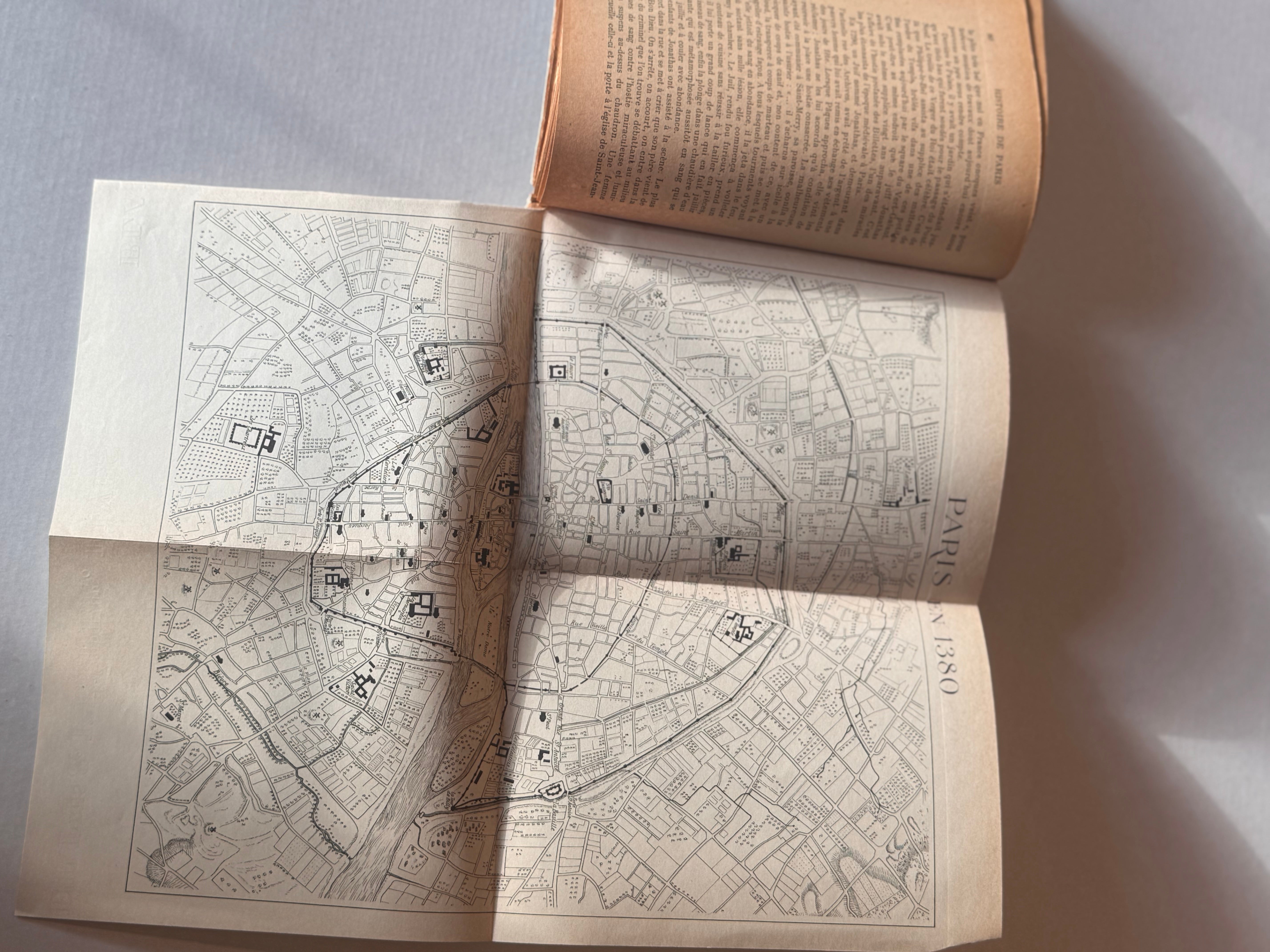 vintage French book: Histoire de Paris (includes wartime stamp)