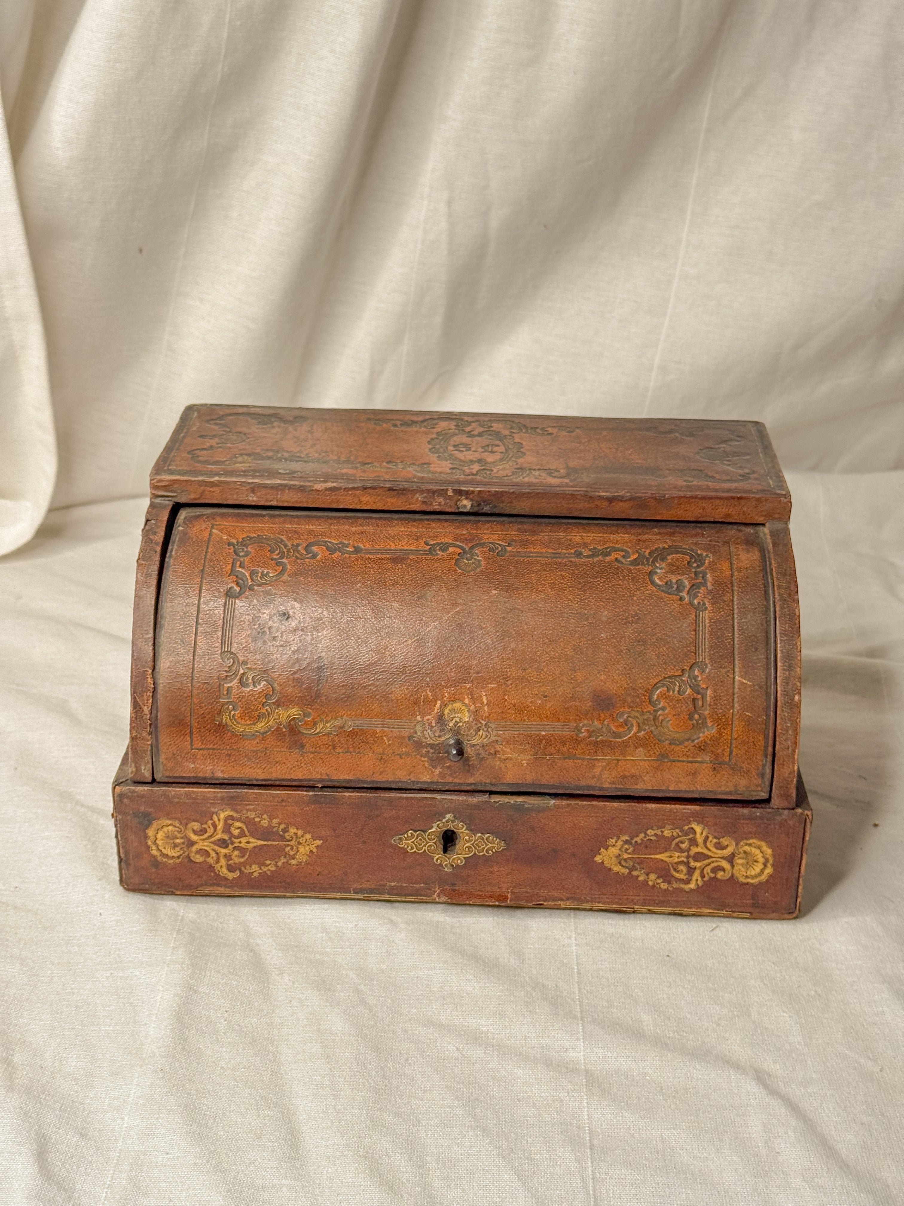 Napoleon III Leather Correspondence Box