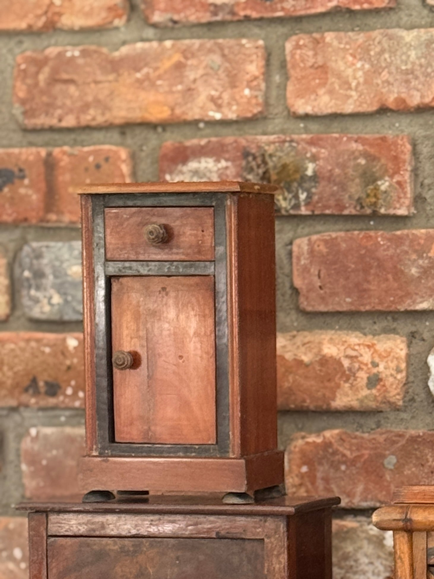 Antique French Miniature Ebonized Cabinet (Chevet), Napoléon III