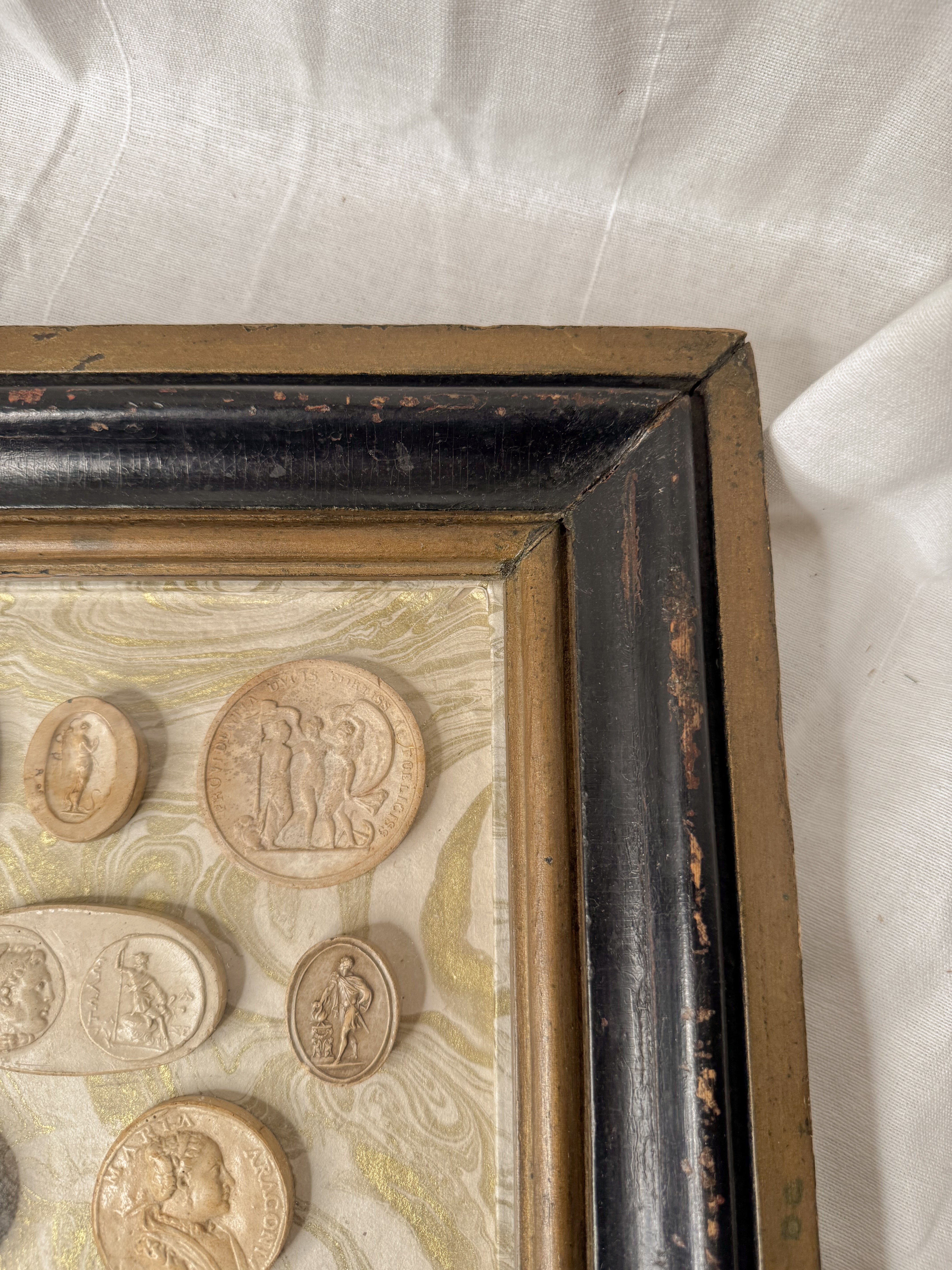 19th-Century Framed Plaster Relief Medallions