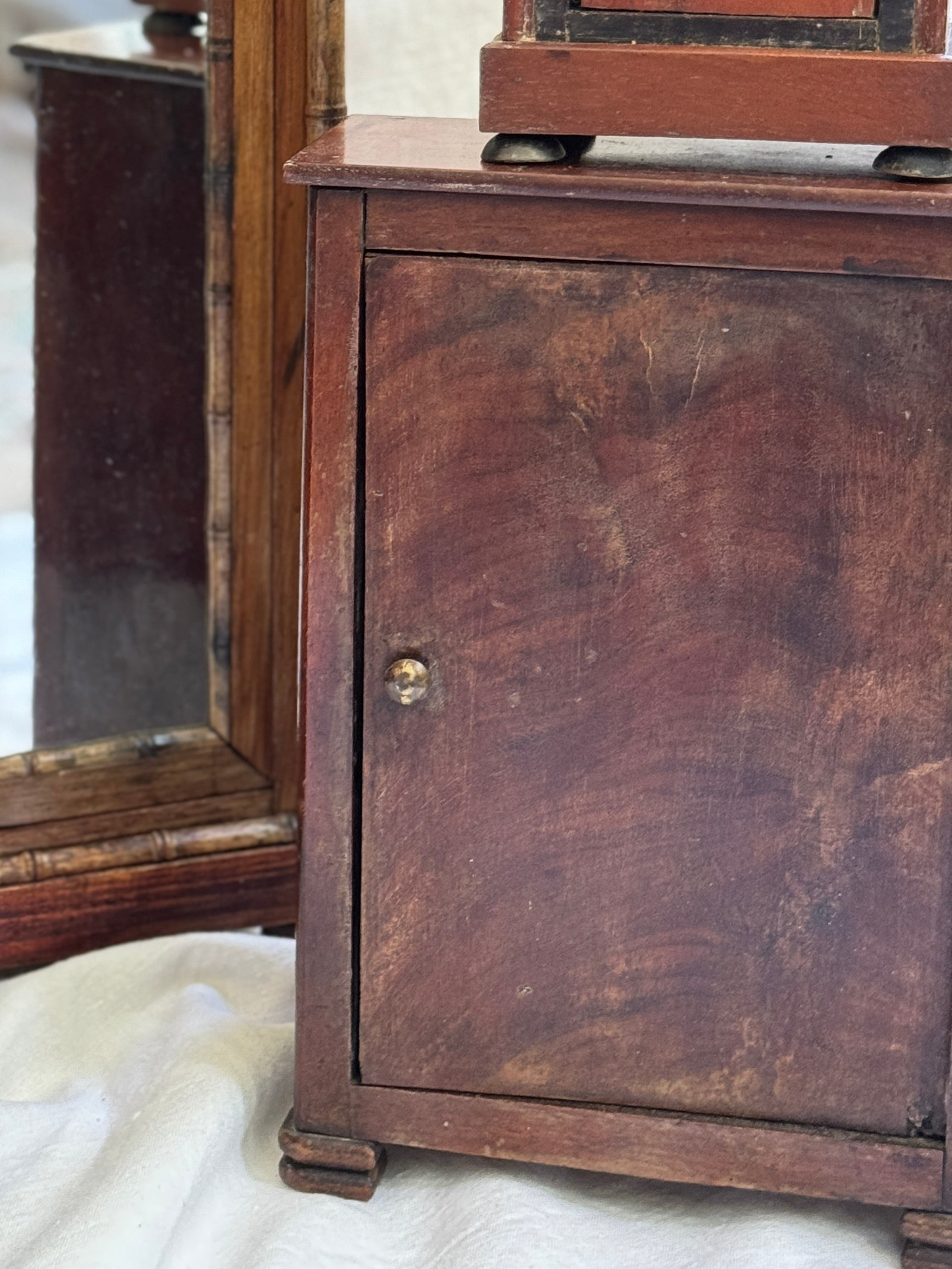Antique French Miniature Mahogany Bedside Cabinet (Chevet)