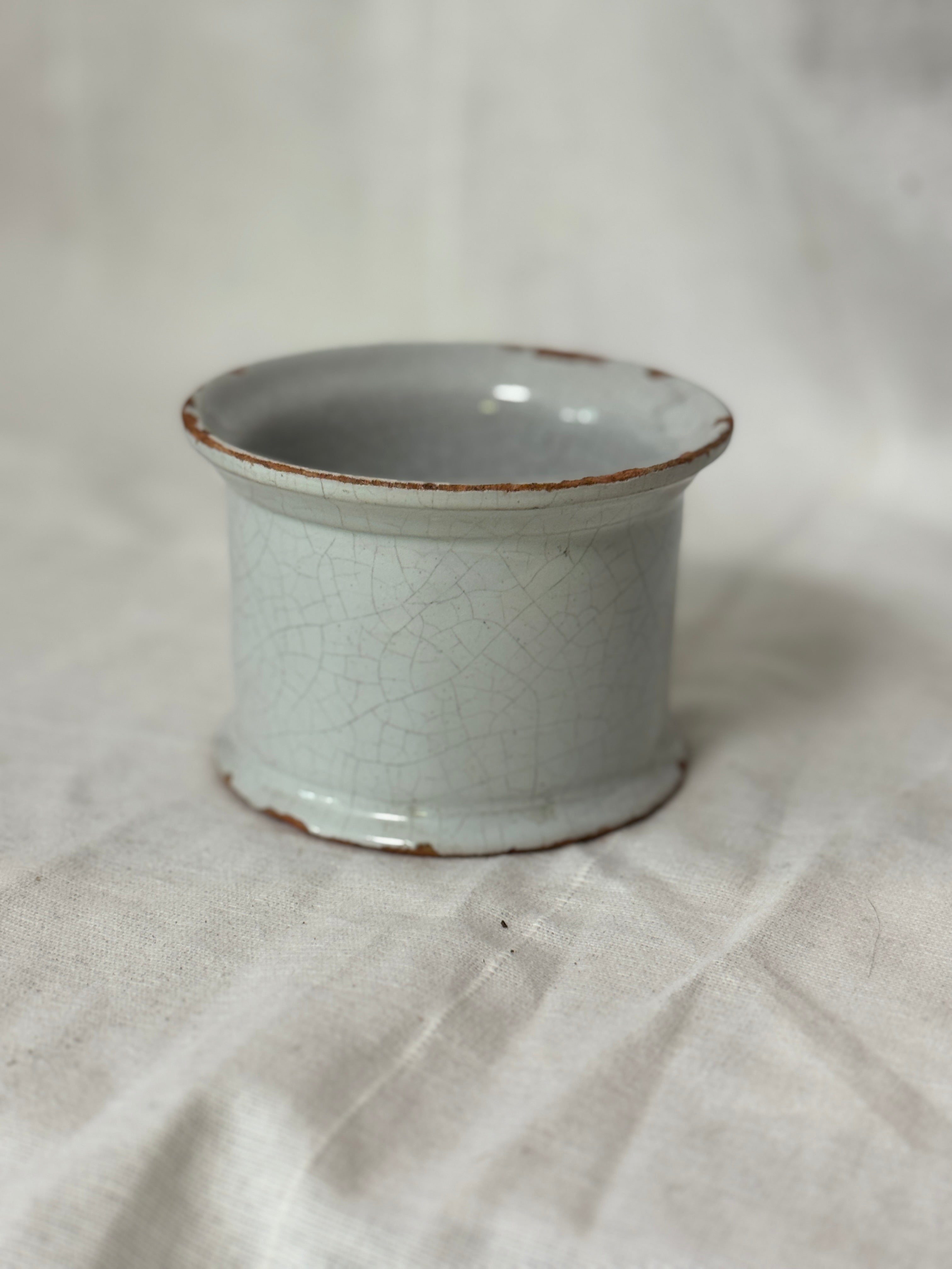Antique French White Glazed Pot