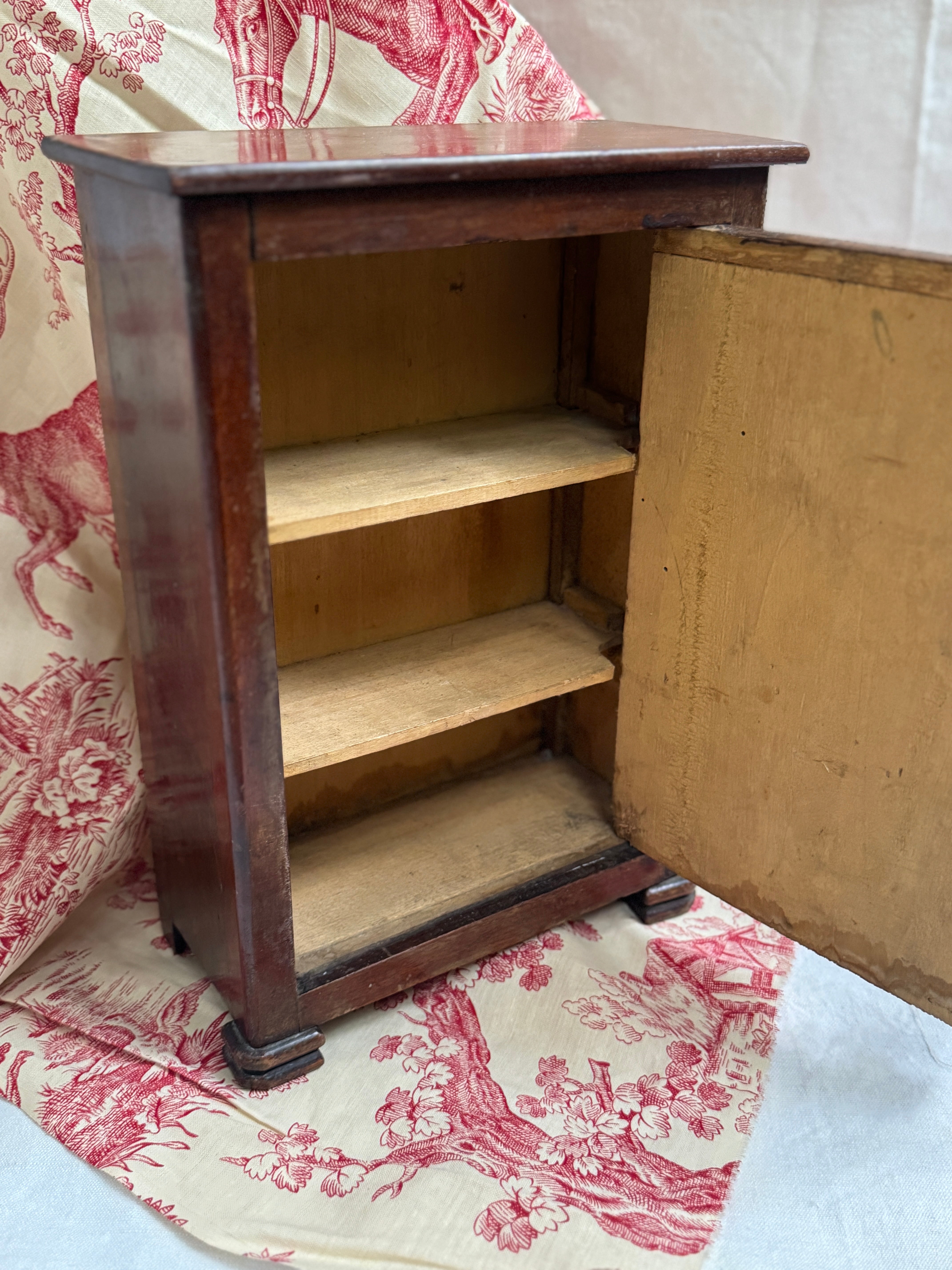 Antique French Miniature Mahogany Bedside Cabinet (Chevet)