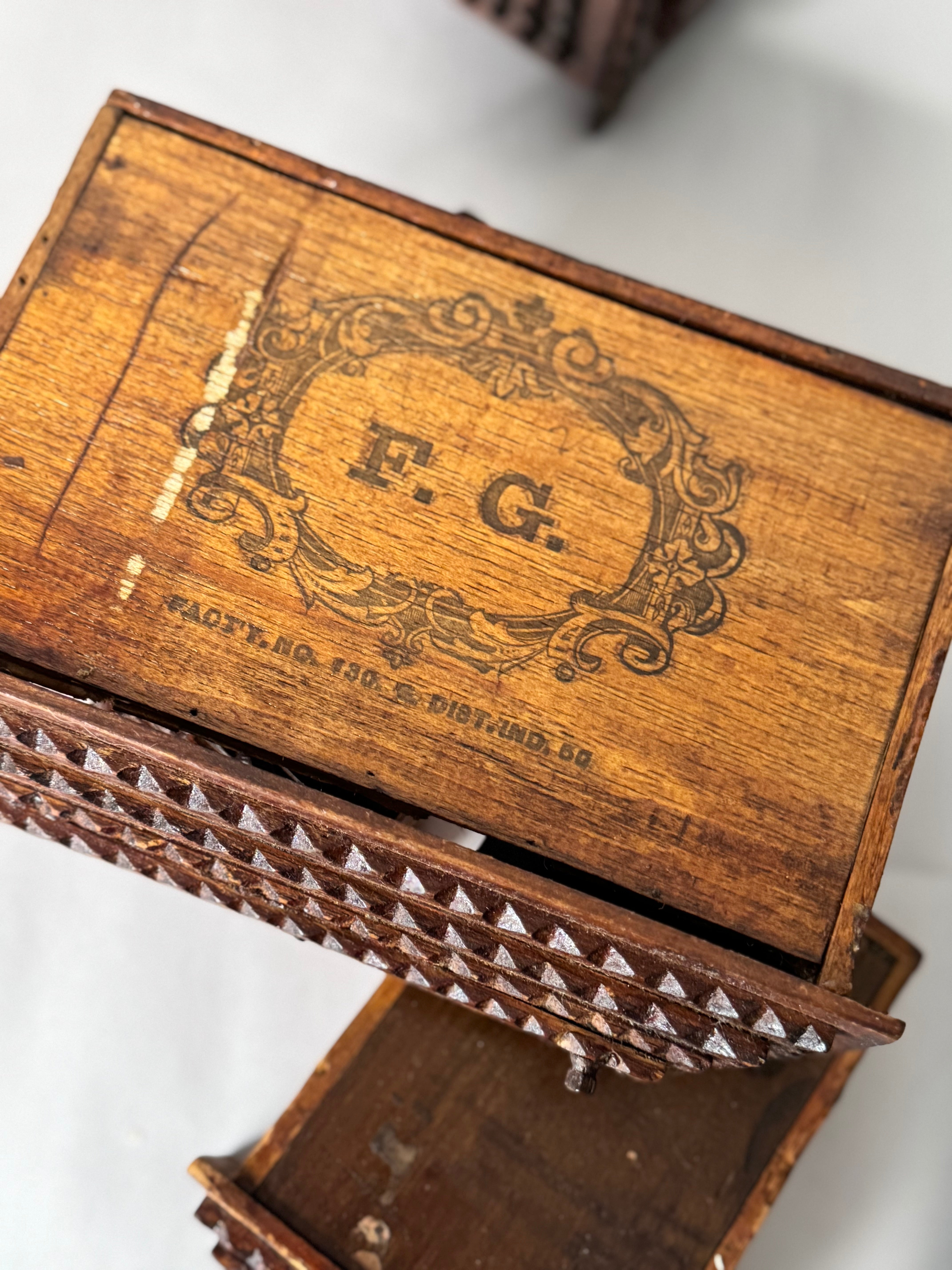 Early Miniature tramp art chest