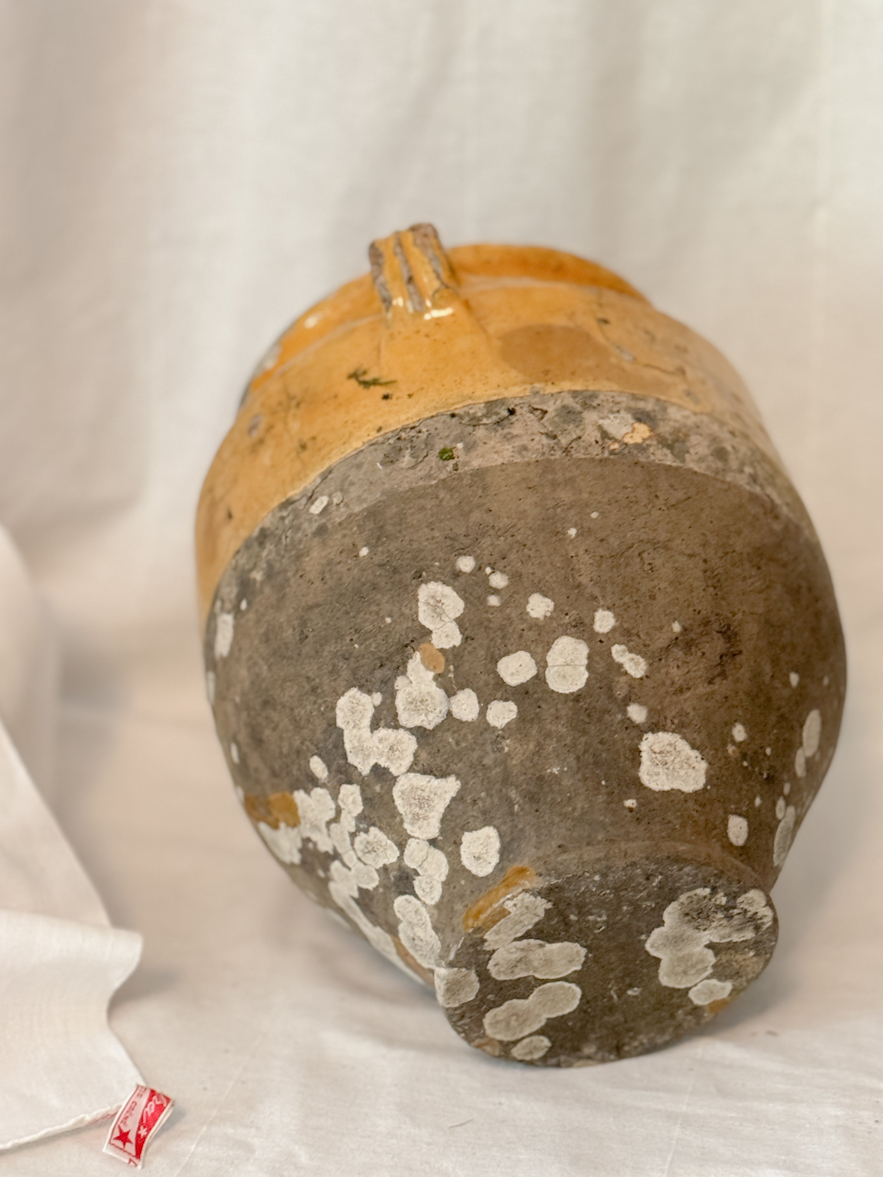 Large French Confit Pot, Yellow Glaze