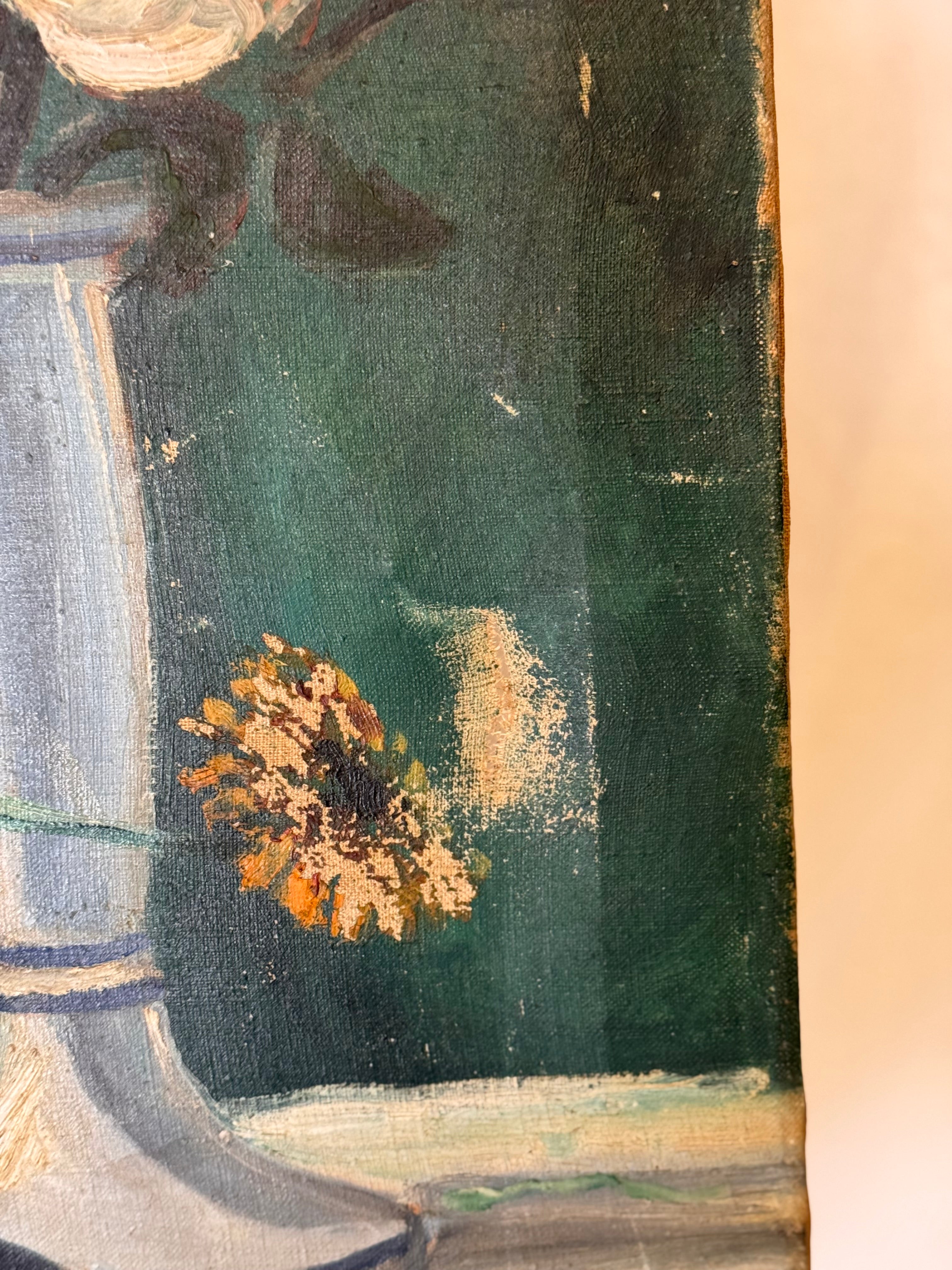 1928 Post-Impressionist Still Life with Flowers and Crab